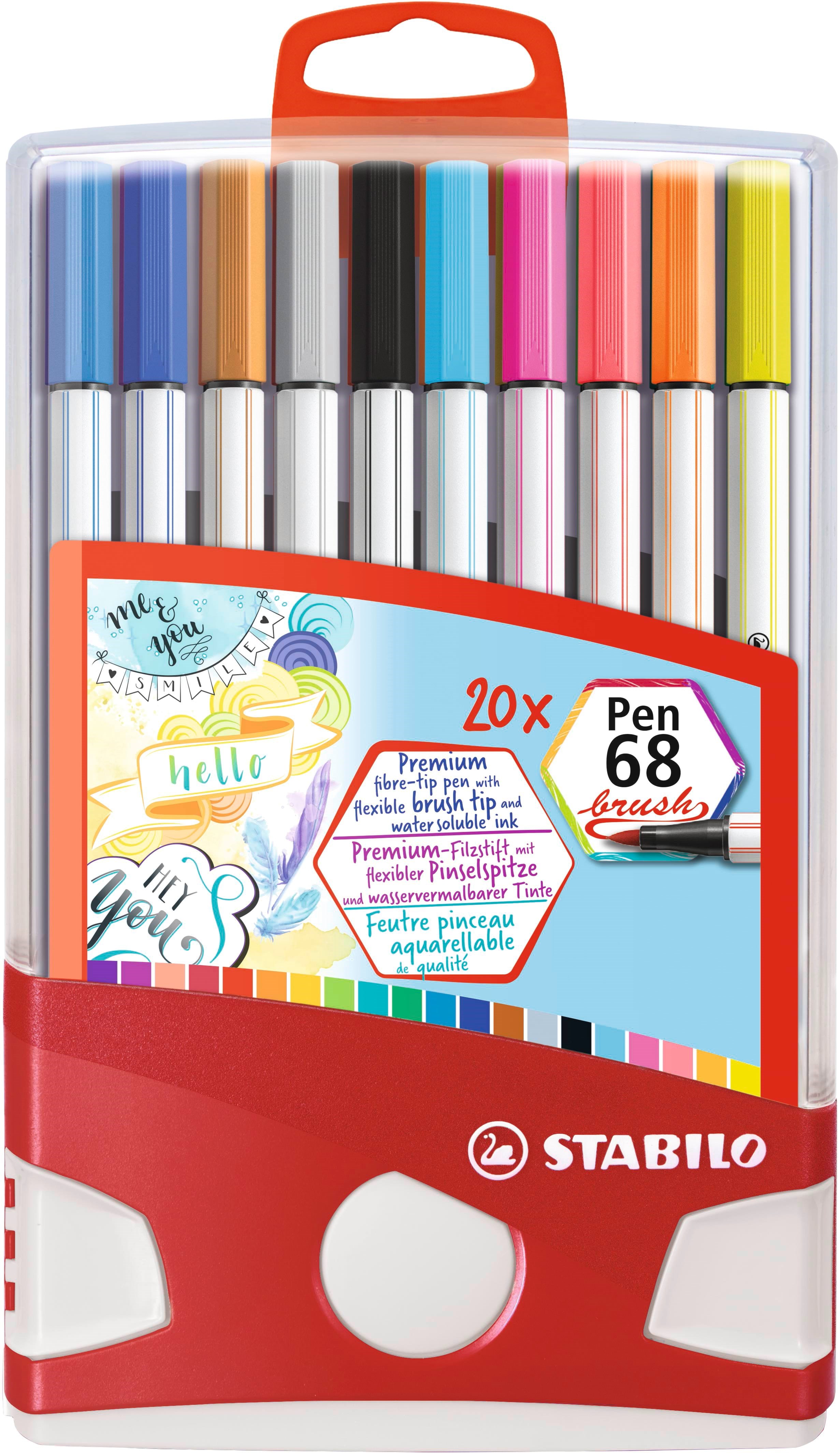 Stabilo Pen 68 Colorparade Pack of 20 Brush Pens - Hobby Zubehoer