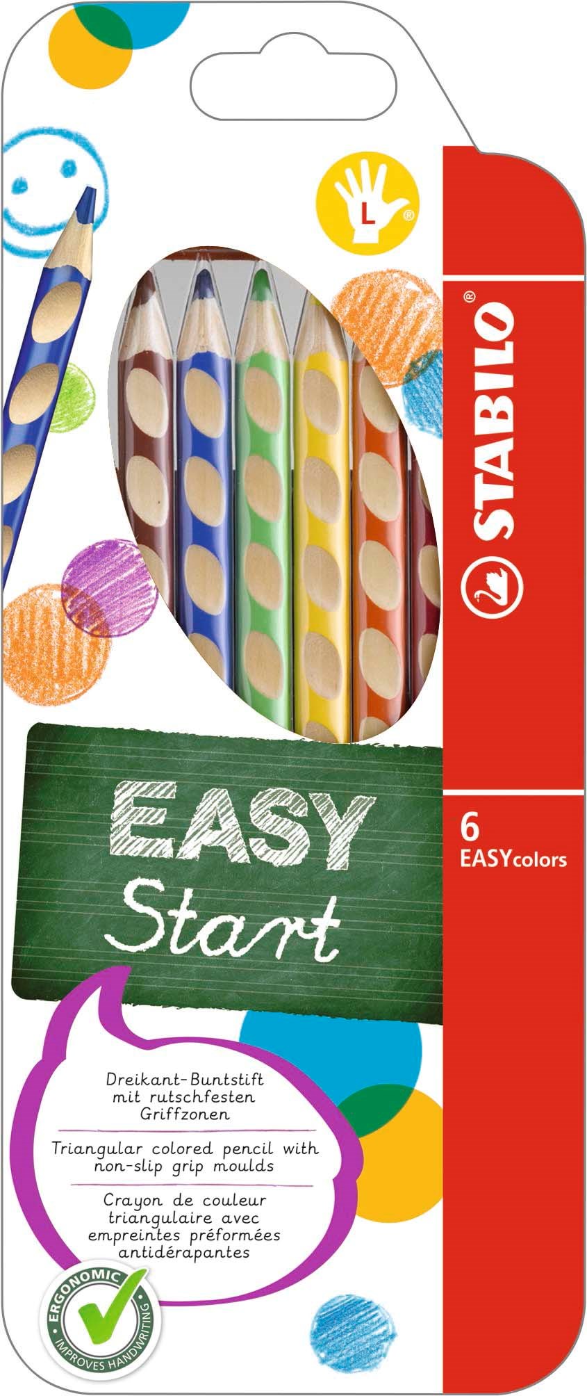 Stabilo Colored Pencils Easycolor L 6-stk Ass. For Lefthanded - Hobby Zubehoer