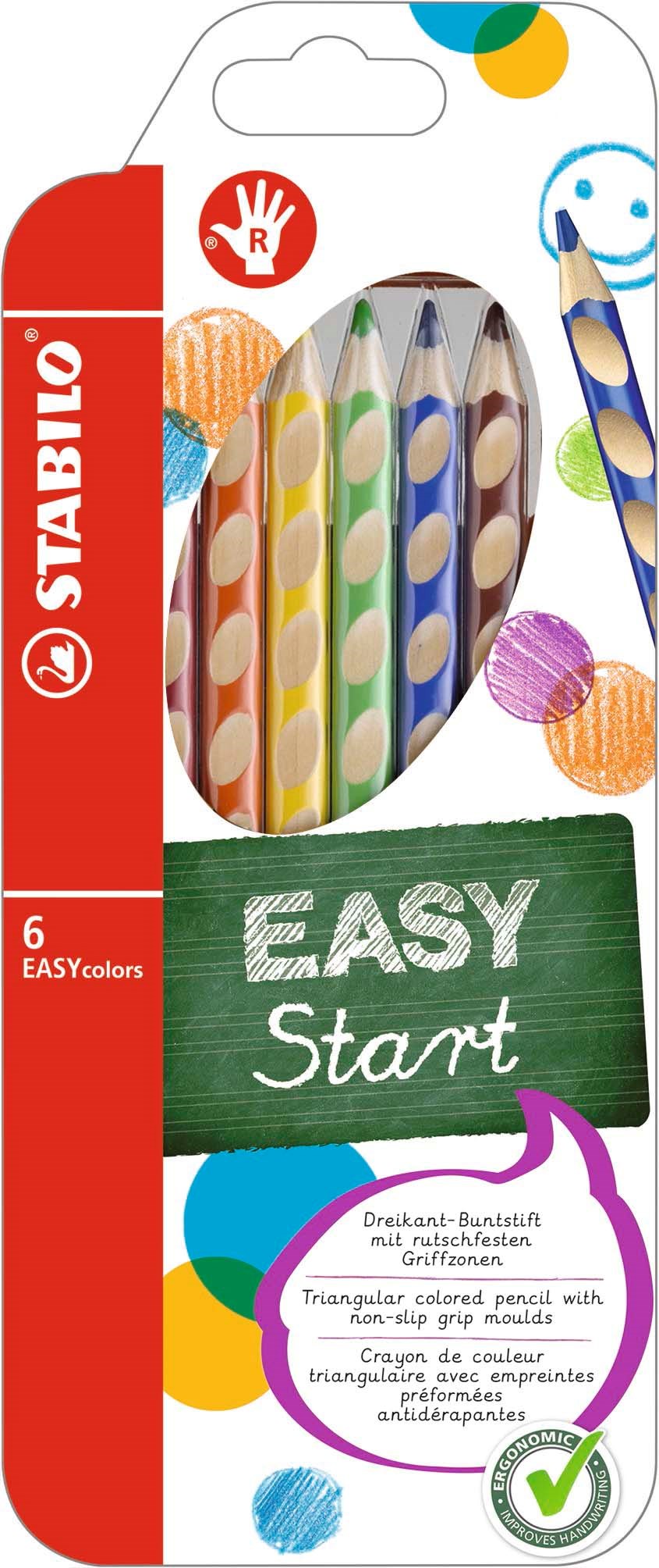 Stabilo Colored Pencils Easycolor R 6-stk Ass. For Righthanded - Hobby Zubehoer 208622