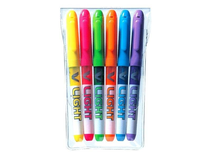 Pilot Pen Pilot V Light - Highlighter - Blue Green Yellow Orange Violet Pink (Pack of 6) - Utensilien Zum Schreiben Und Zeichnen