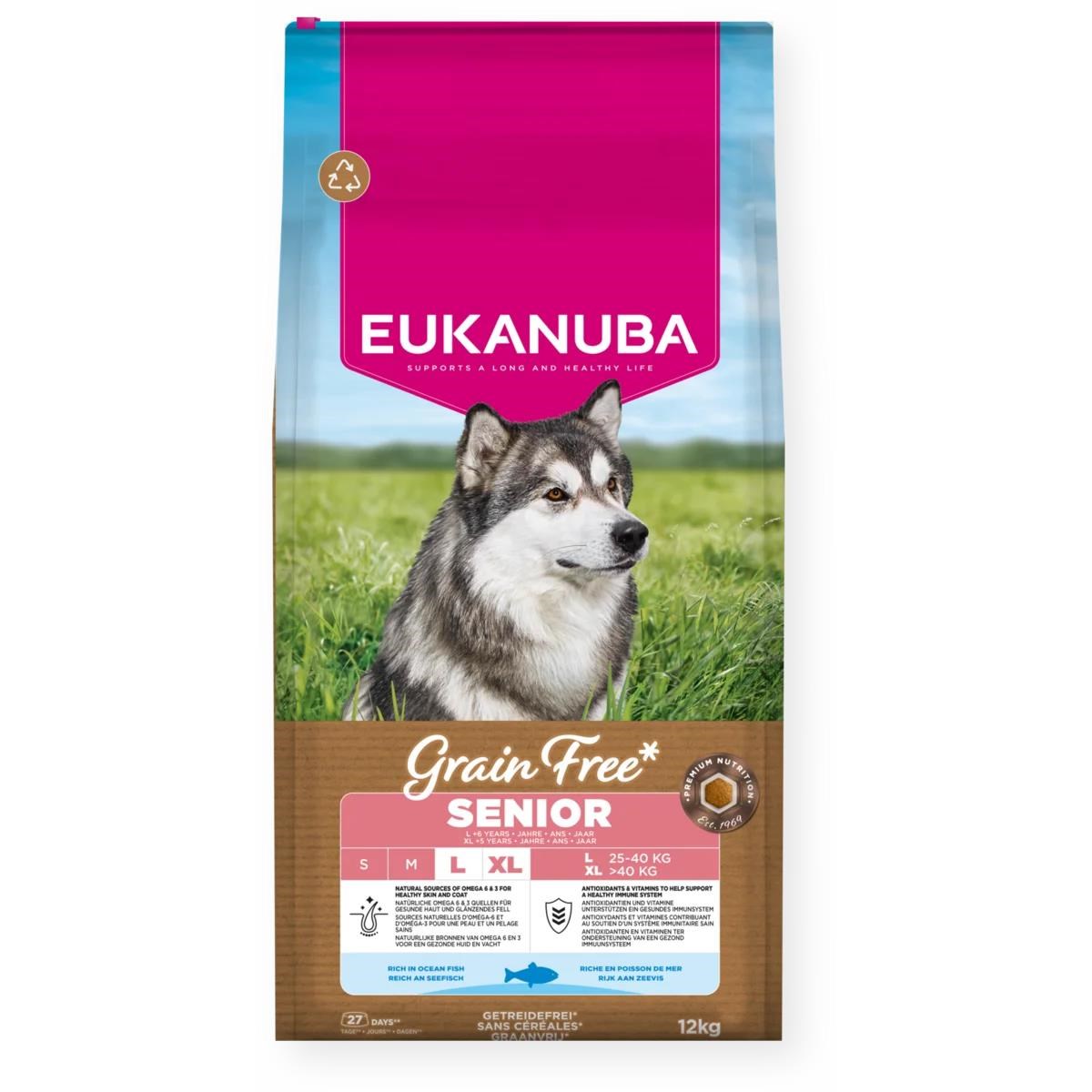 Eukanuba Grain Free Senior Large Breed Ocean Fish 12kg - Hunde