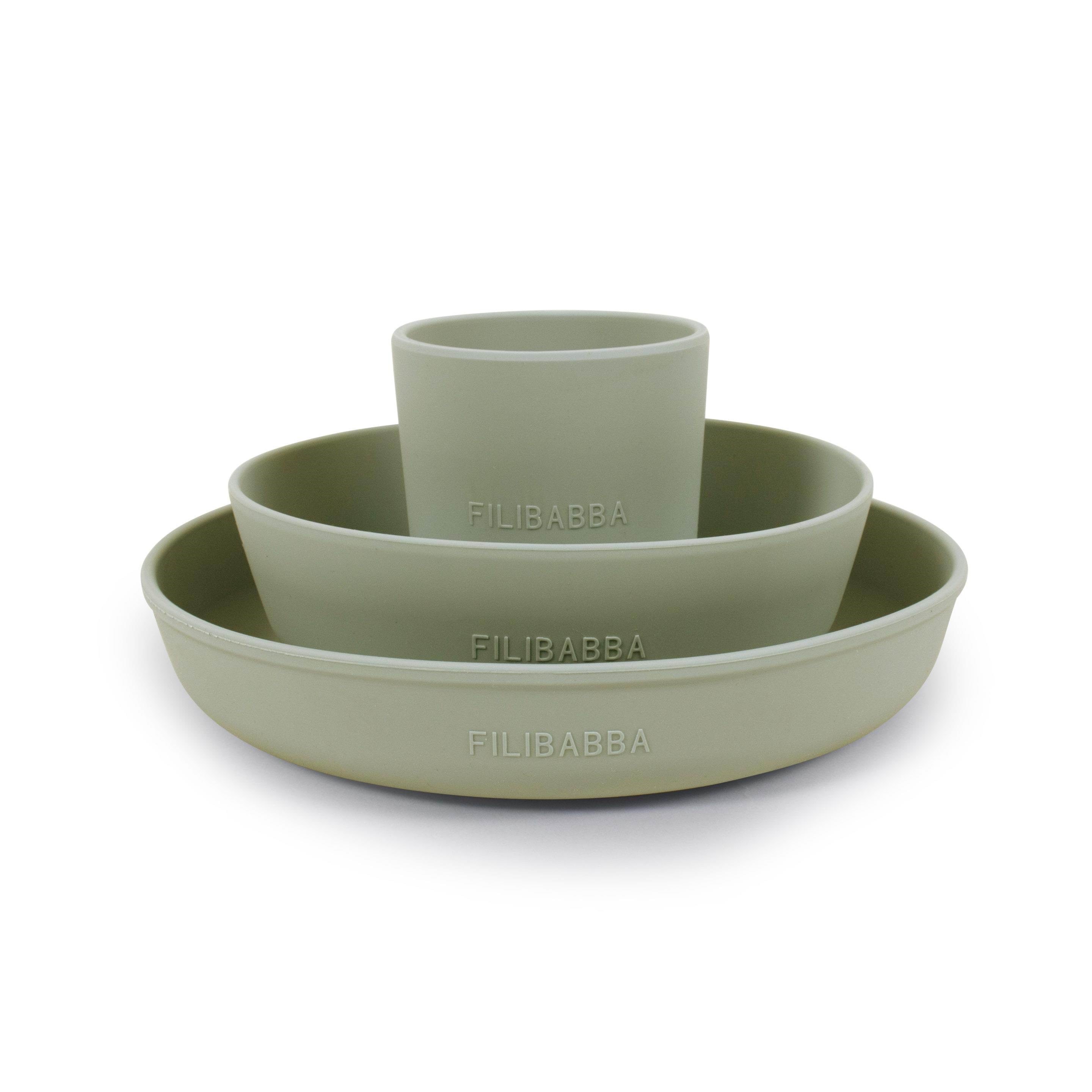Filibabba Silicone Dinner Set - Green - Babypflege