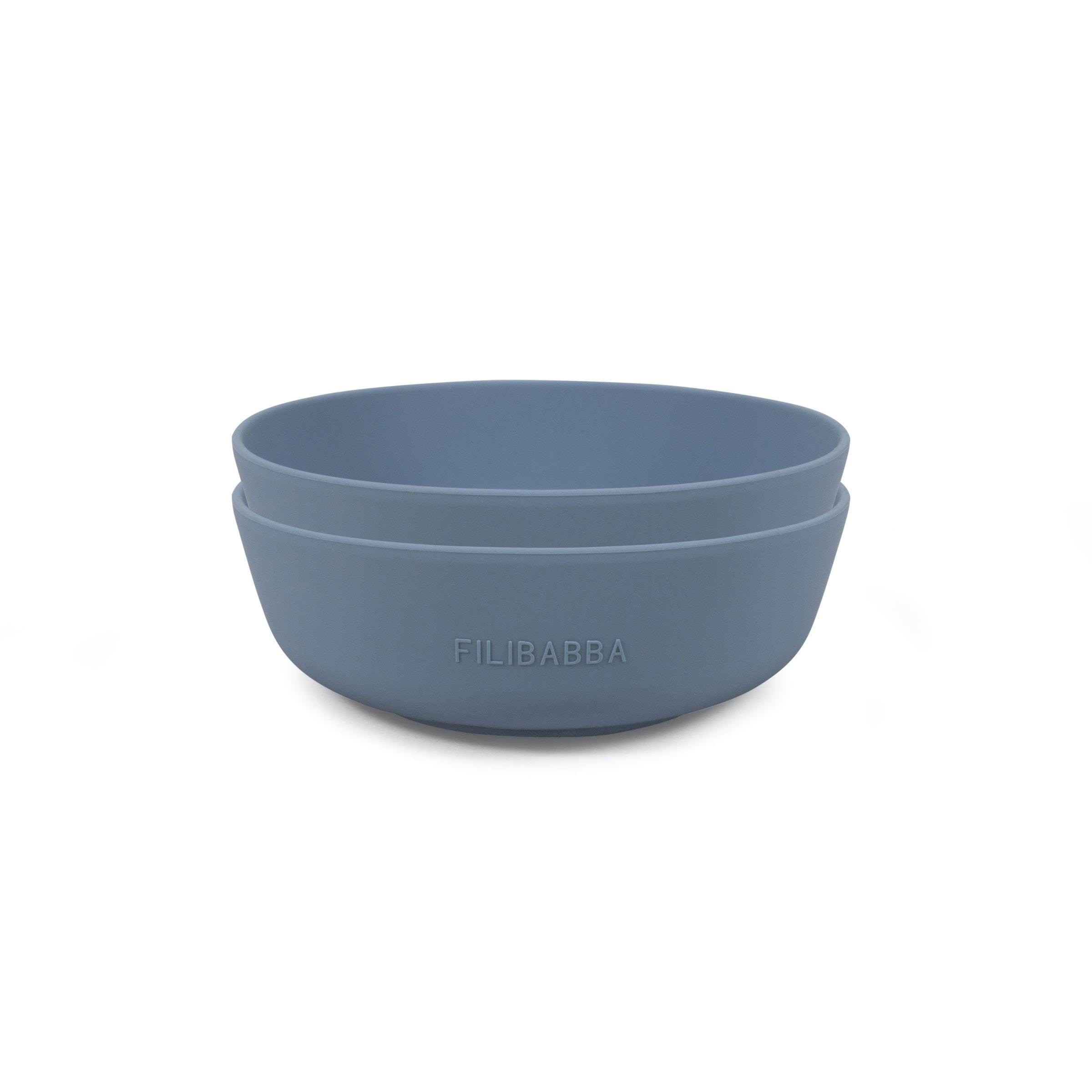 Filibabba Silicone Bowl 2-pack - Powder Blue - Babypflege