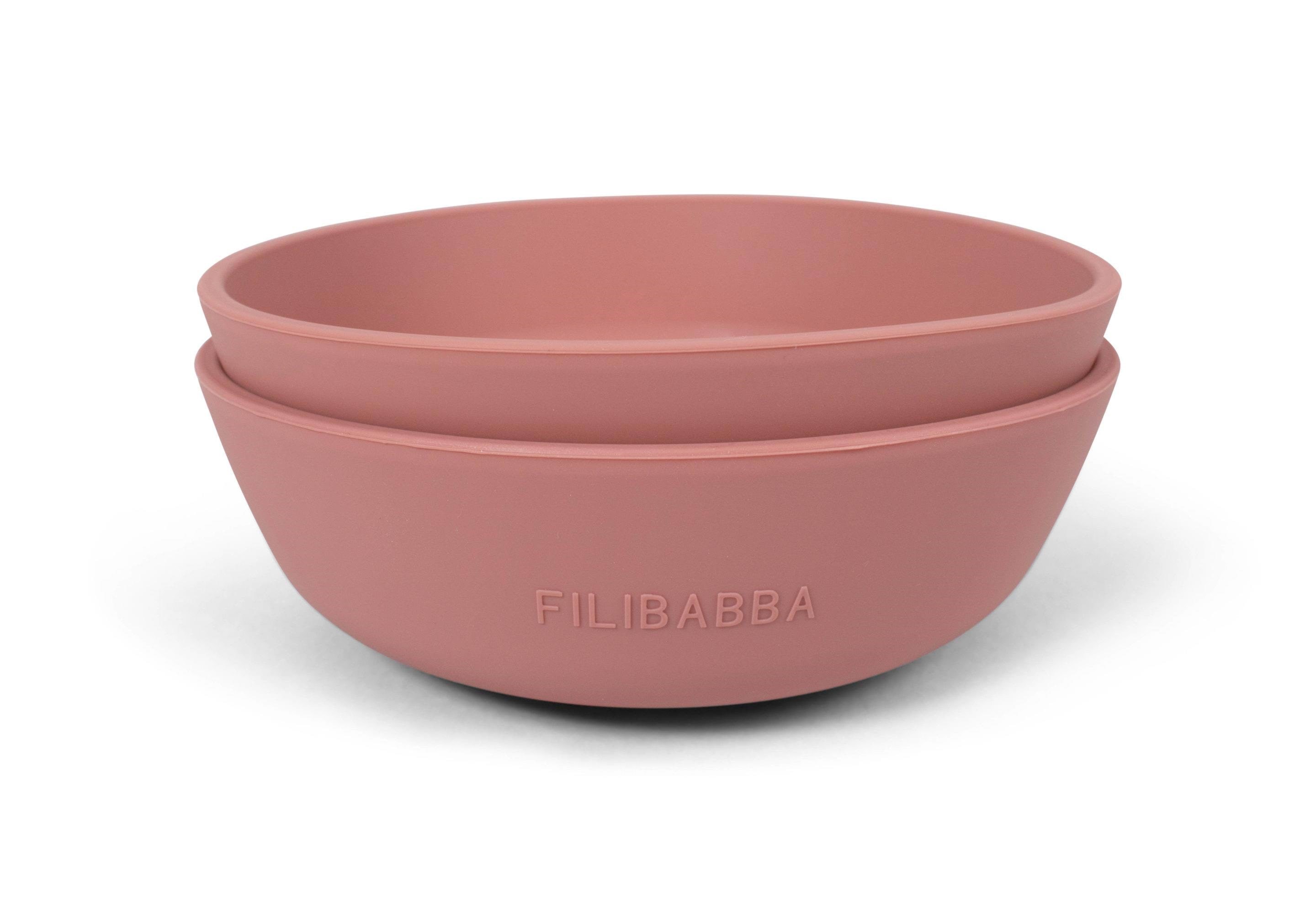 Filibabba Silicone Bowl 2-pack - Rose - Babypflege Fi-02274