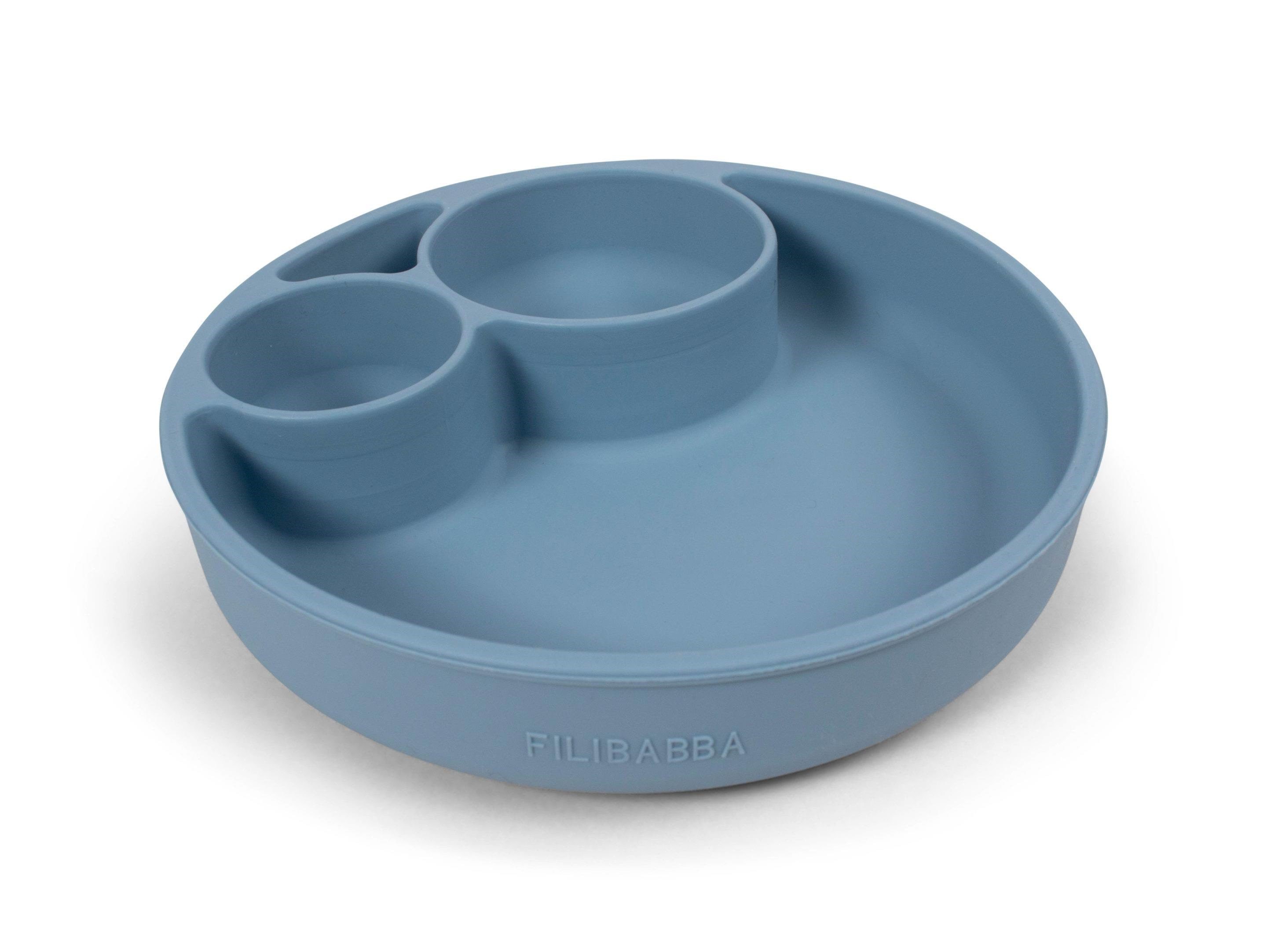 Filibabba Silicone Divided Plate - Powder Blue - Babypflege