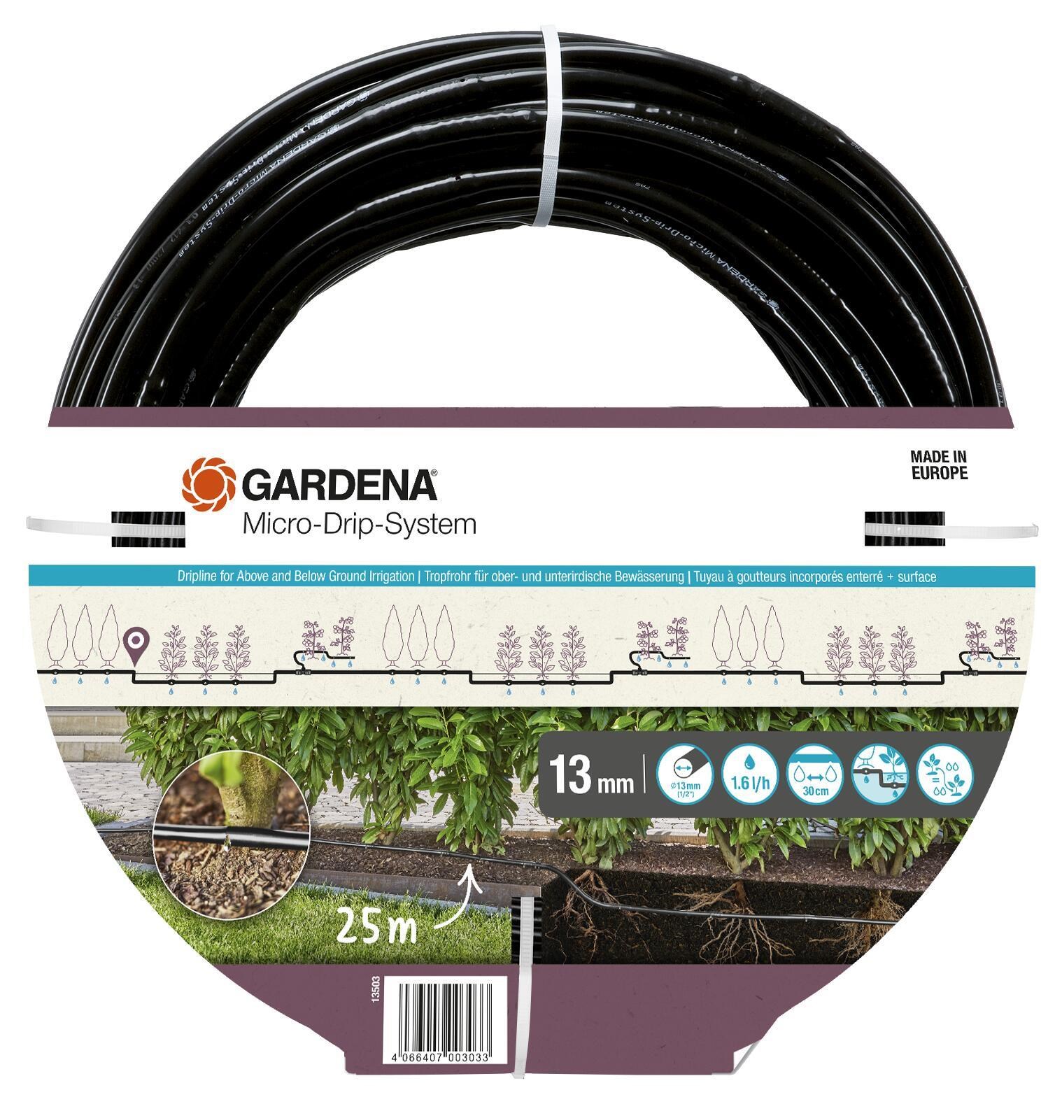 Gardena Ober- Und Unterirdisches Tropfrohr Für Büsche/hecken (25 m) - Gartenbewaesserung 13503-20