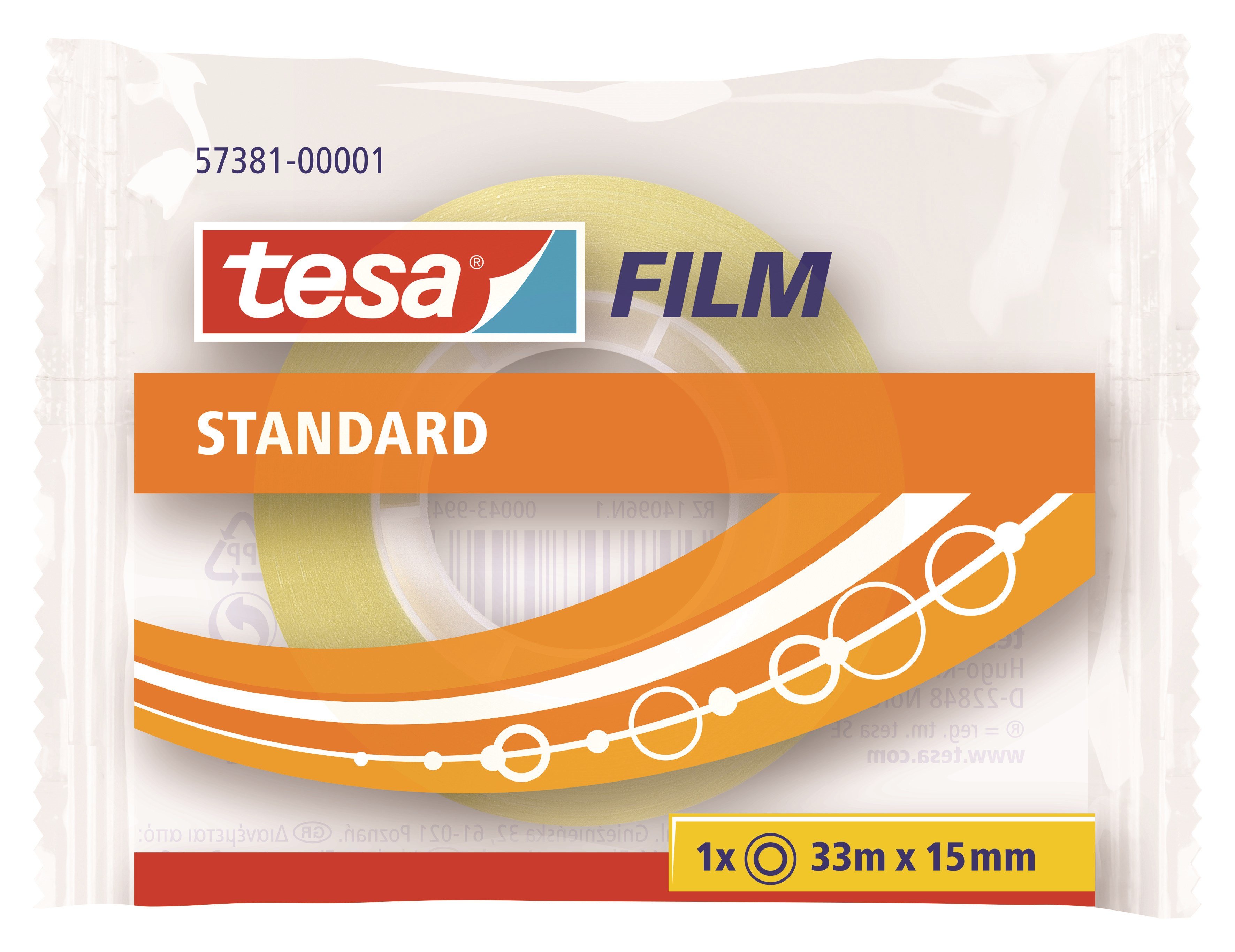 Tesa Film Tape Standard 30 x 33m x 15mm Transparent - Klebeband Und Kleber