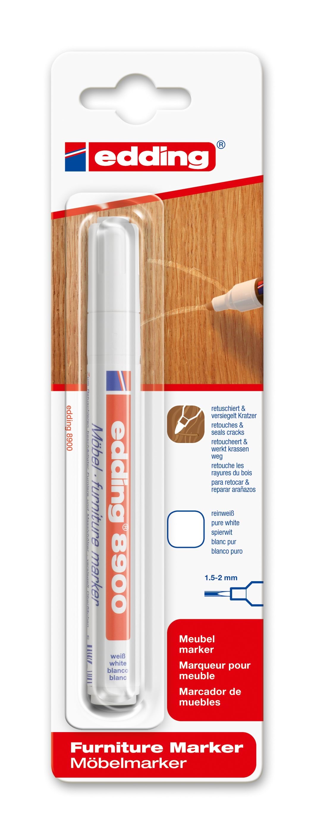 Edding E-8900 Furniture Marker Pure White - Haus Garten 4-8900-1-4624