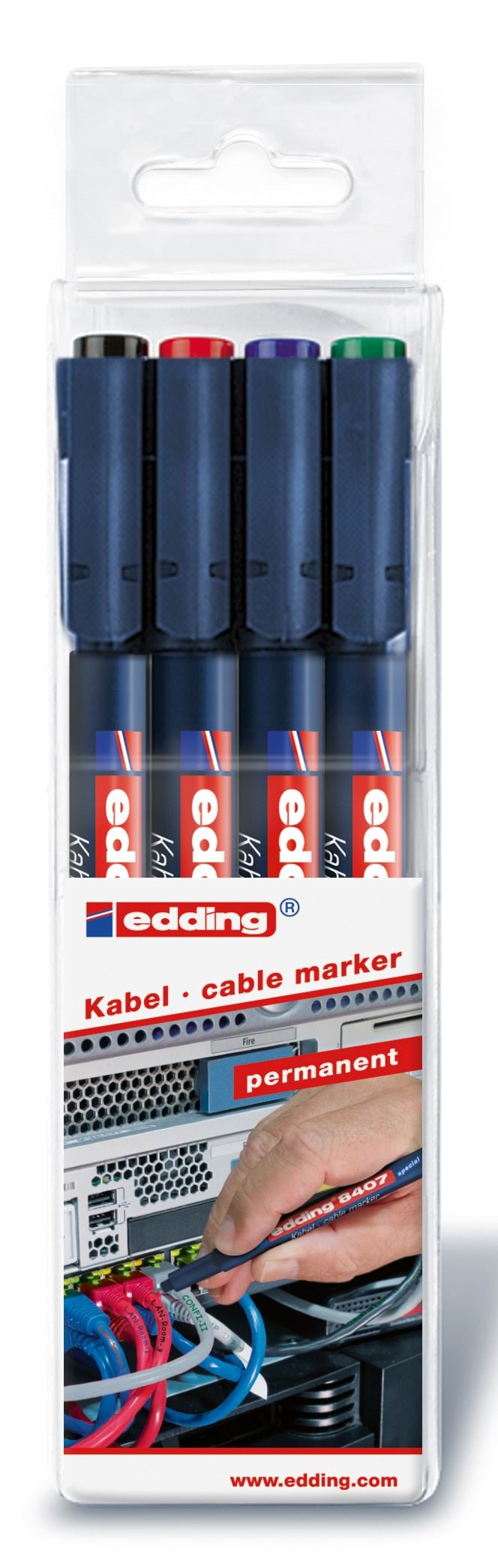 Edding E-8407 Cable Marker Set of 4 Assorted - Utensilien Zum Schreiben Und Zeichnen