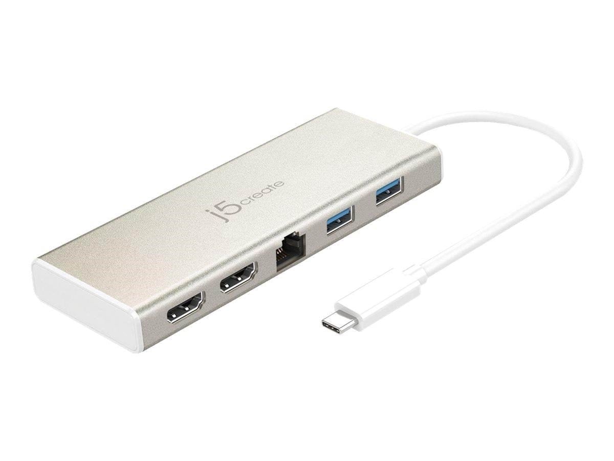 J5create Usb Type-c Dual Hdmi Mini Dock (With Ethernet And PD) - Dockingstationen Jcd381-n
