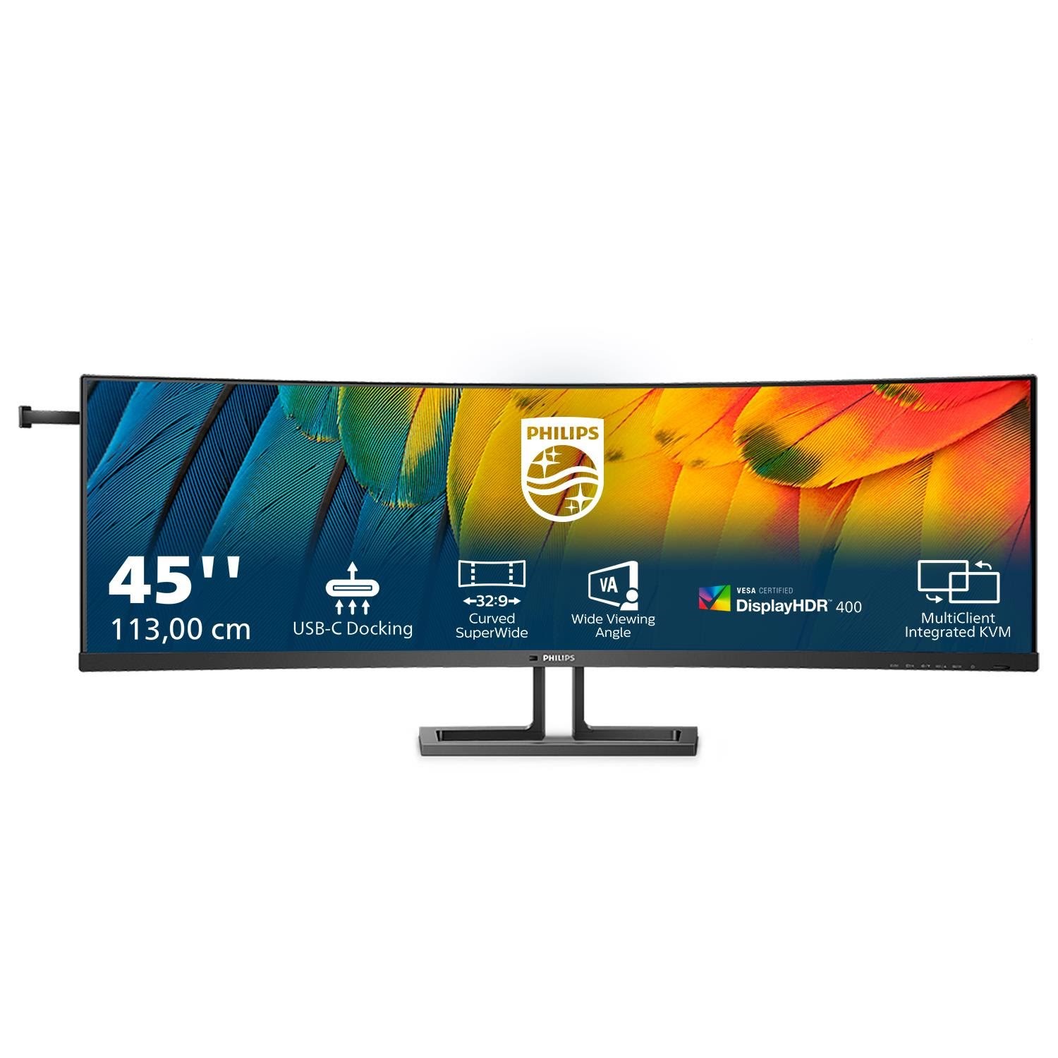 44.5" Philips 45b1u6900c - 5120x1440 - 75hz - VA - 100w Usb-c - Kvm Switch - Bildschirm