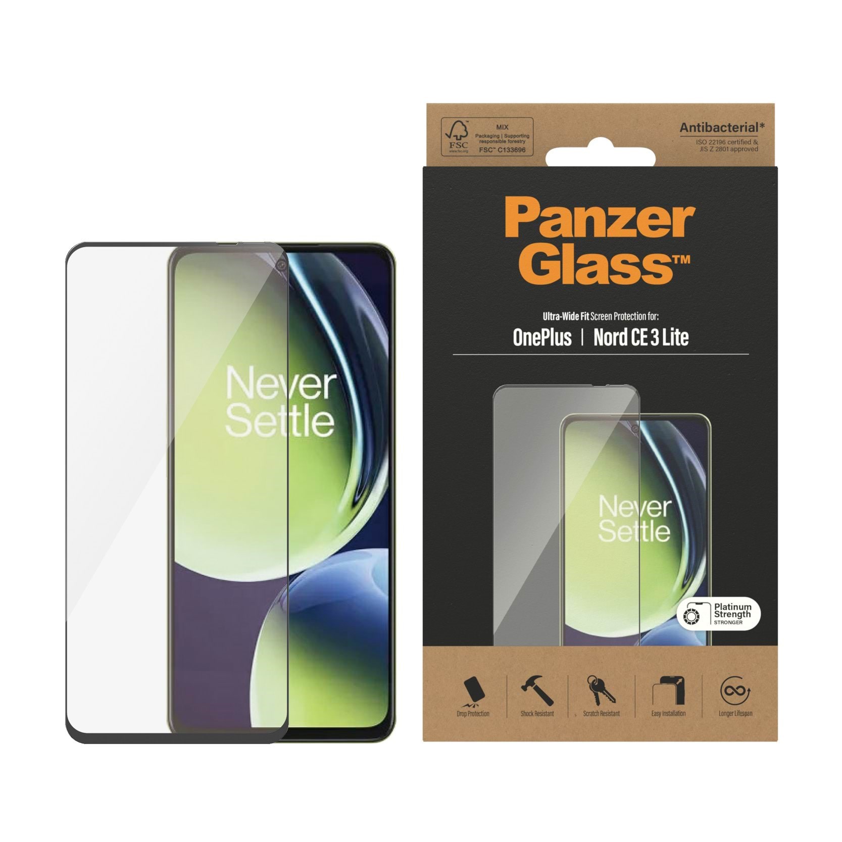 Panzerglass Screen Protector Oneplus Nord CE 3 Lite | Ultra-wide Fit - Handys Schutzfolie