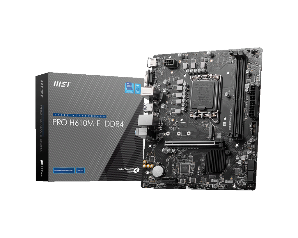Msi Pro H610m-e Ddr4 Mainboard - Intel H610 - Intel Lga1700 - Ddr4 Ram - Micro-atx