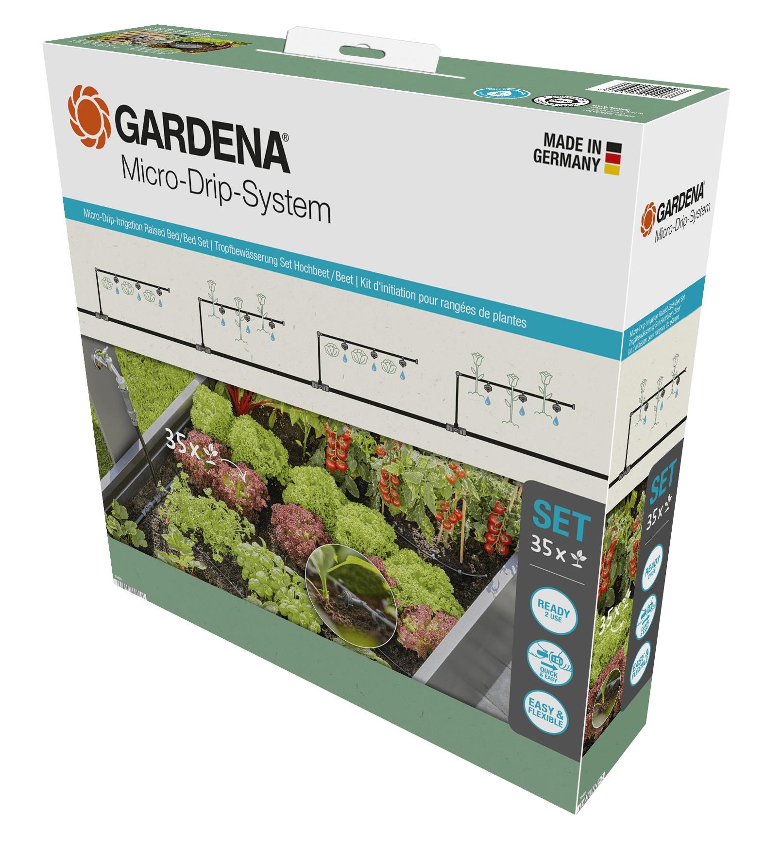 Gardena Tropfbewässerung Set Hochbeet/beet (35 Pflanzen) - Gartenbewaesserung 13455-20