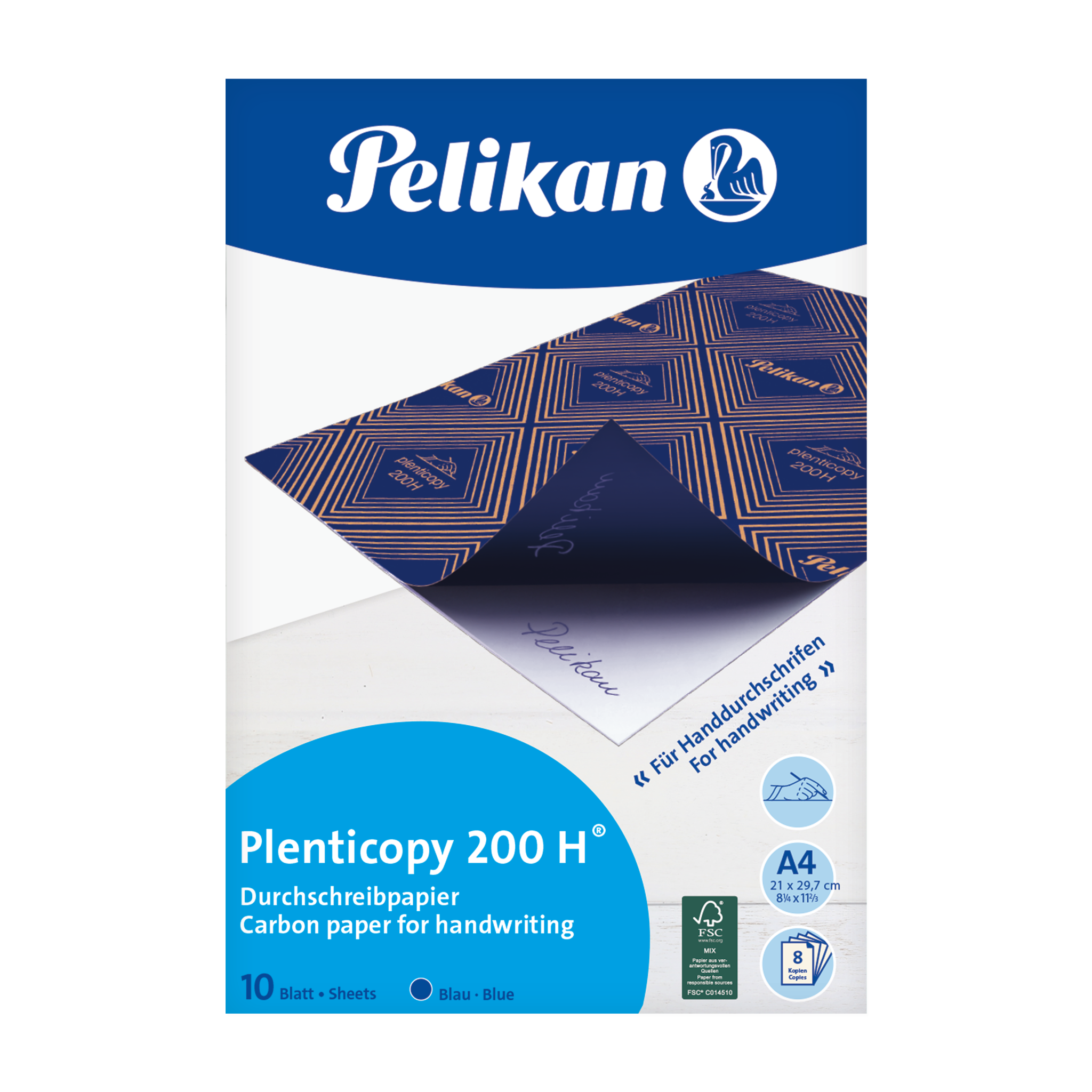 Pelikan Durchschreibpapier Plenticopy 200 H , Blau, A4, 10 Blatt - Papier Fotopapier Und Etiketten 434738