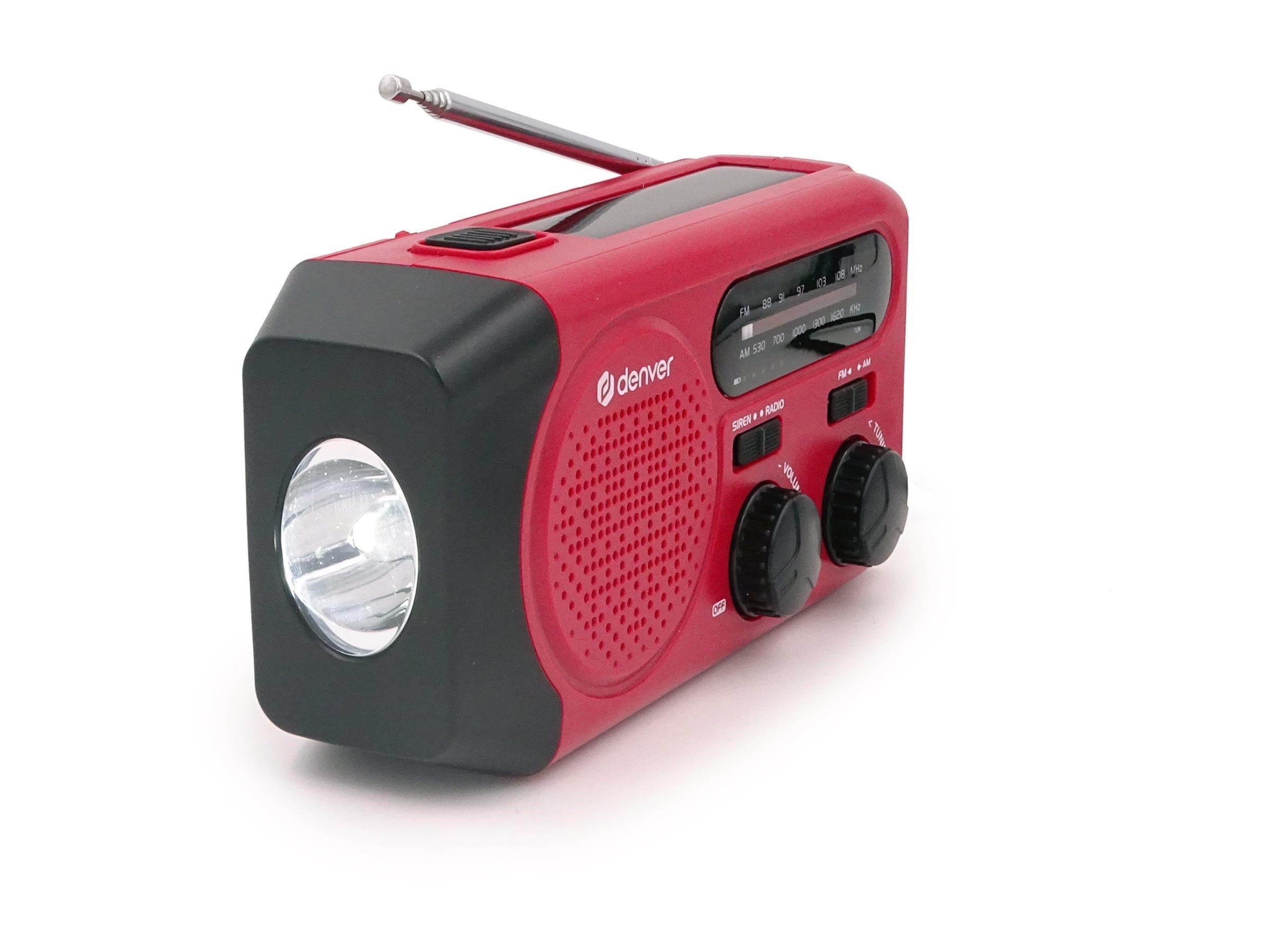 Denver Scr-2010 - Emergency Radio - Solar - Dynamo - 2000mah Powerbank - Am/fm - Dab Netzwerk Und Radiowecker