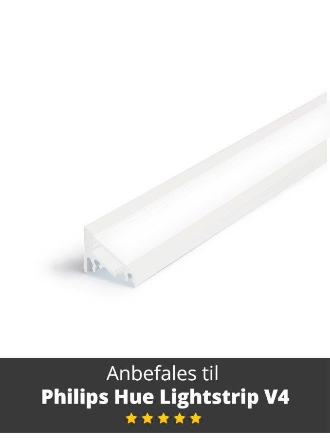 Light Solutions Aluminium-winkelprofil - Modell C Für Philips Hue Und Wiz - Weiß - Smart Home