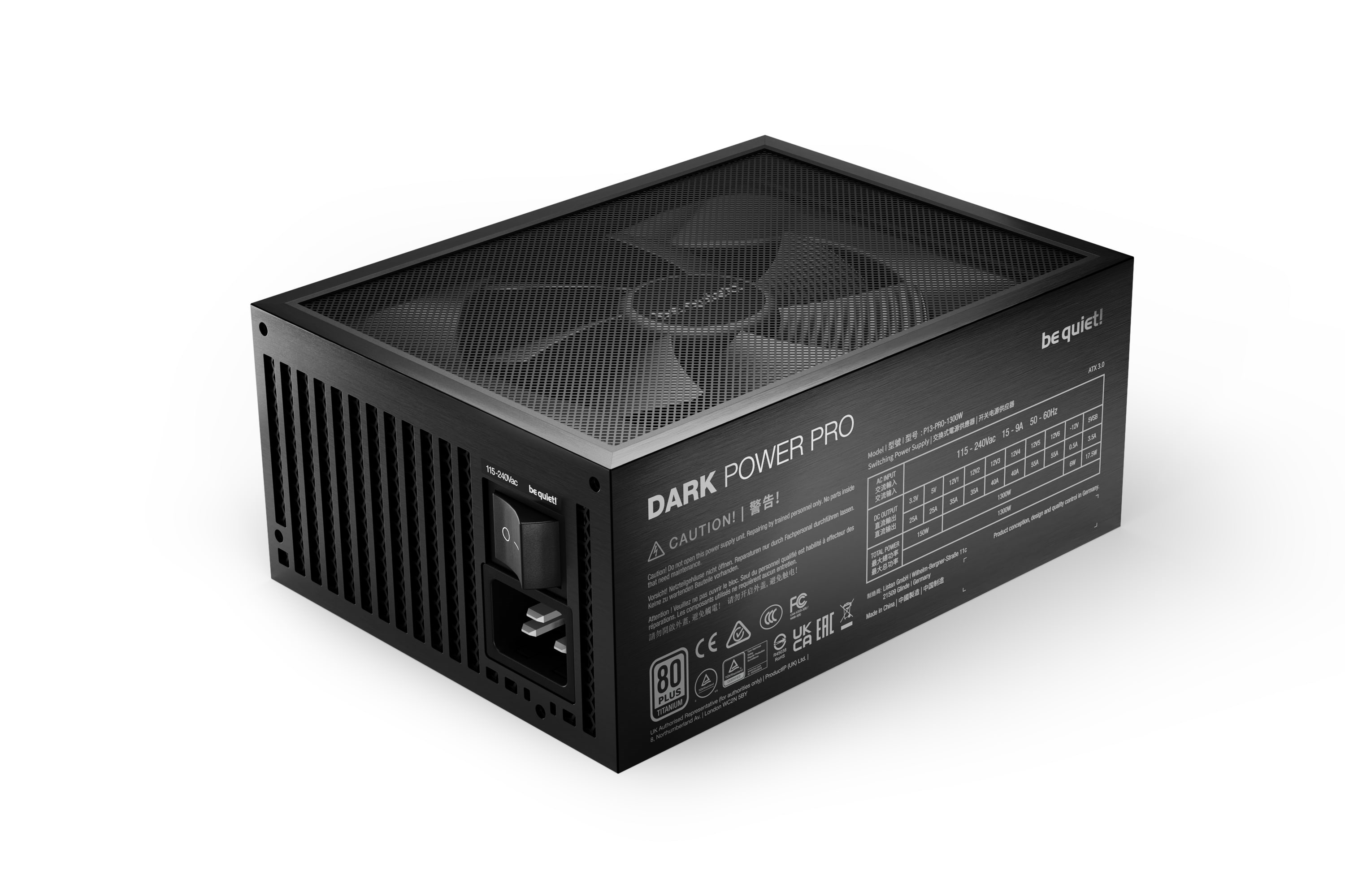 be Quiet! Dark Power Pro 13 - 1300w Netzteile - 1300 Watt - 135 mm - Atx - 80 Plus Titanium (Bis zu 90% Effektiv)