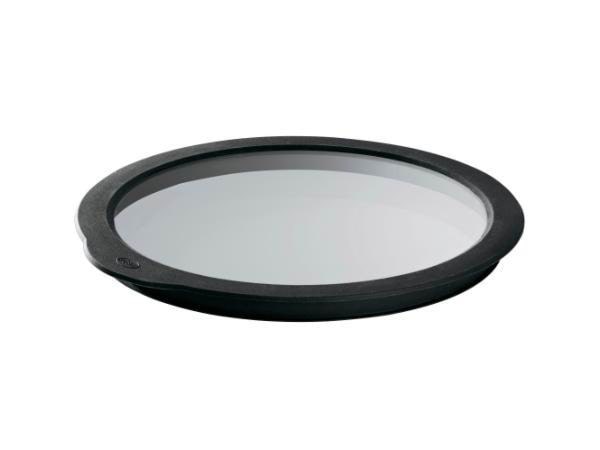 Rösle Glass Lid 28 cm Clear/black Glass/silicone - Kuechenzubehoer