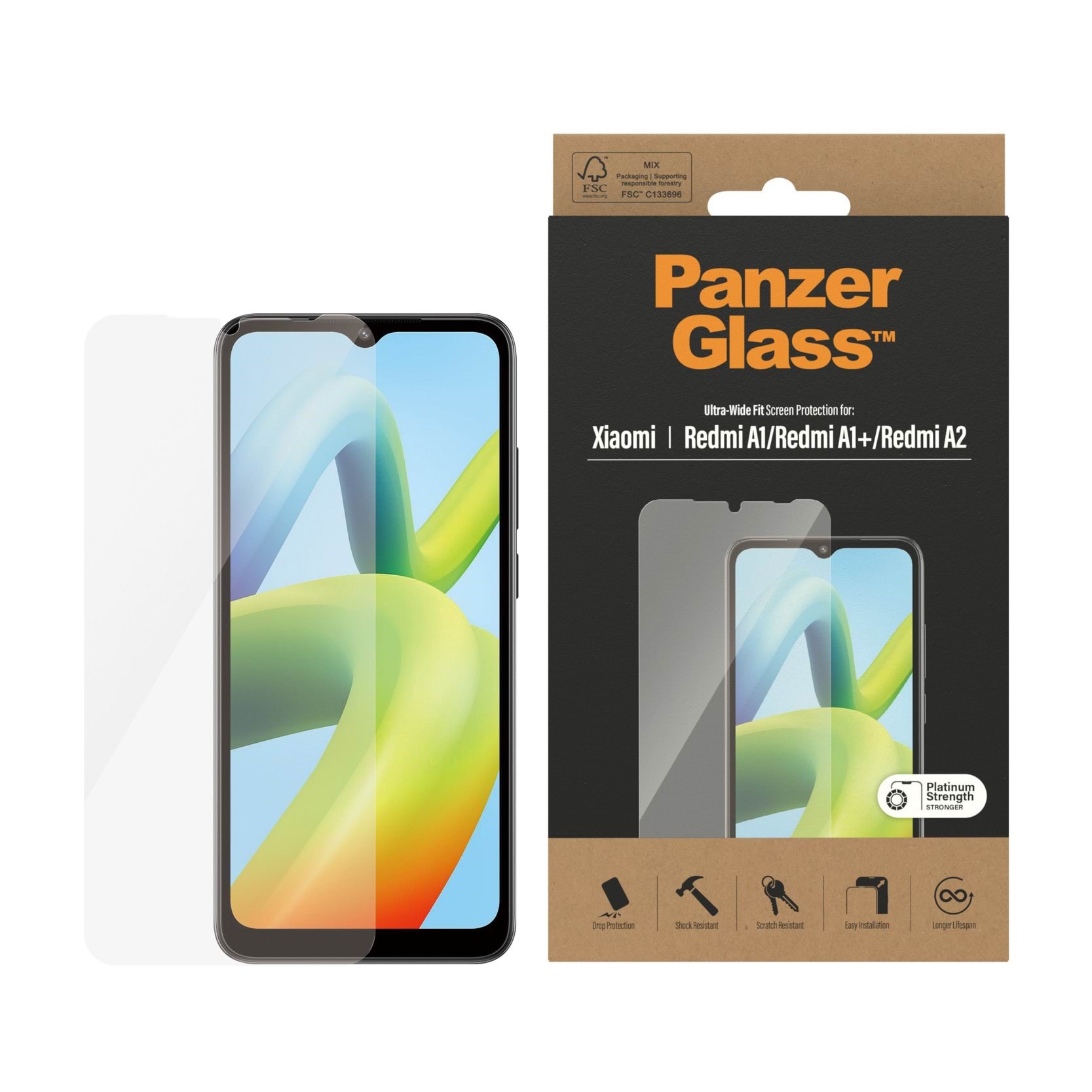 Panzerglass Screen Protector Xiaomi Redmi A1 | A1+ | A2 | Ultra-wide Fit - Handys Schutzfolie