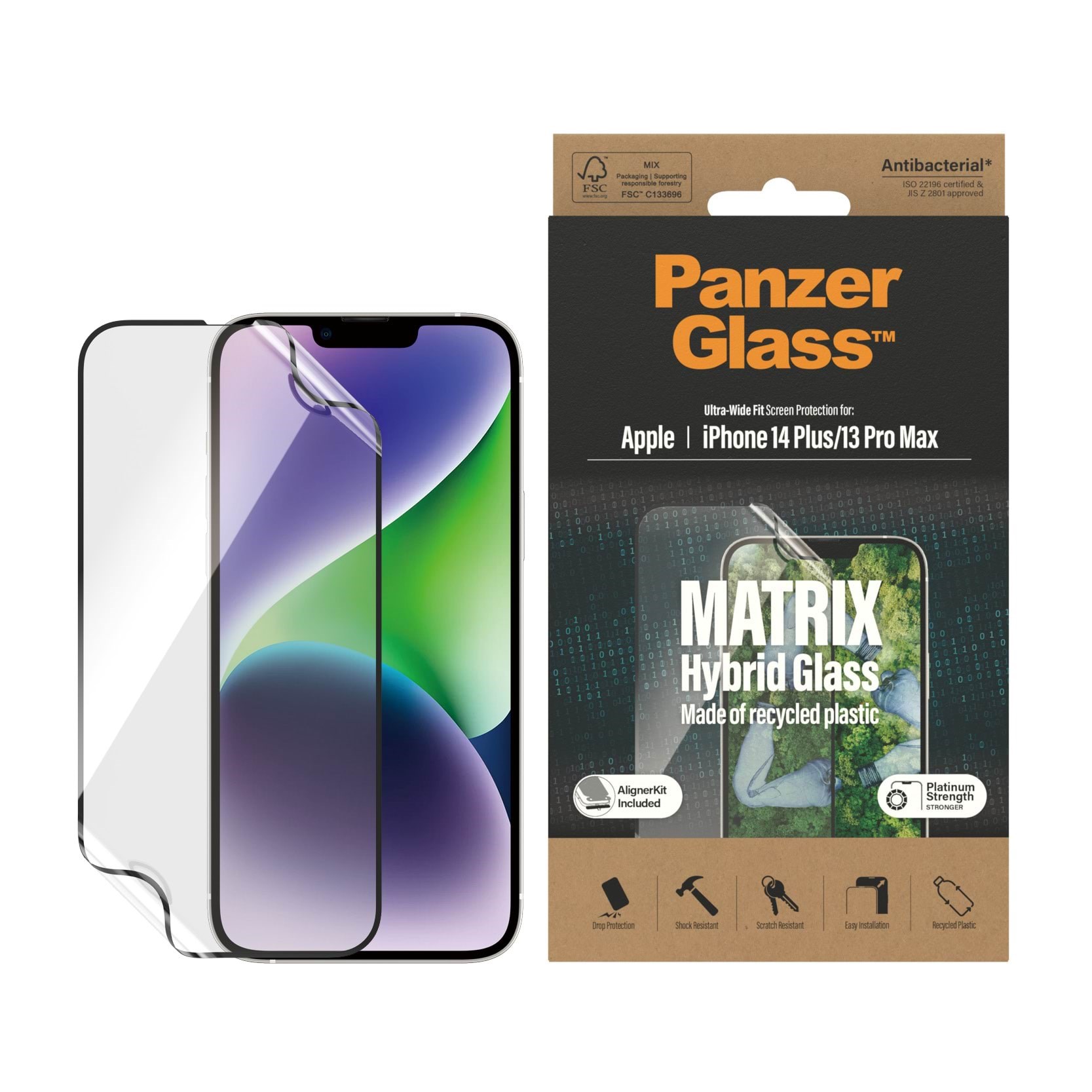 Panzerglass Matrix Screen Protector Apple Iphone 14 Plus | 13 Pro Max | Ultra-wide Fit w. Alignerkit - Handys Schutzfolie