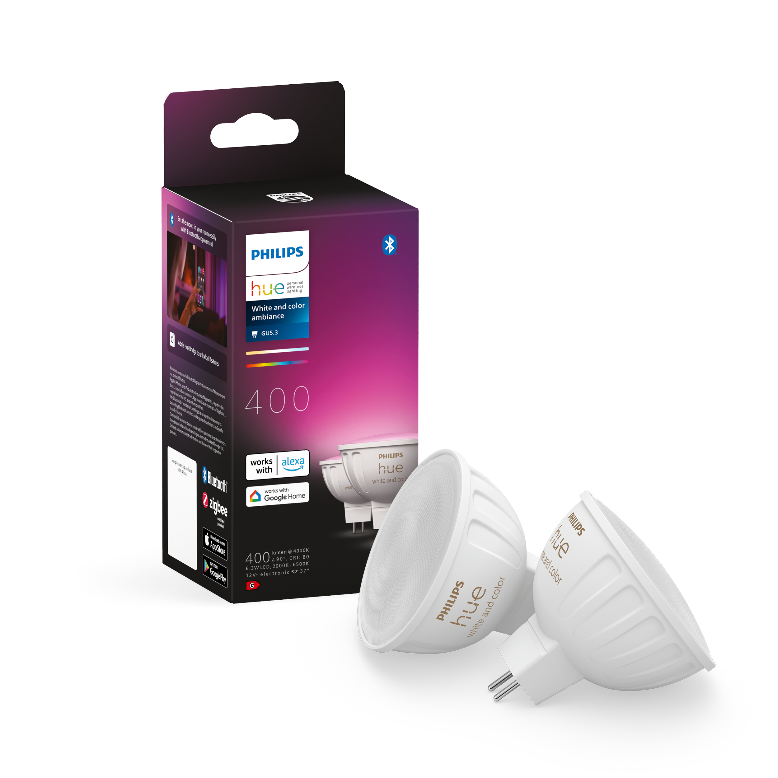Philips Huewca 6.3W 12v Mr16 2-pack - Smart Home 929003575302