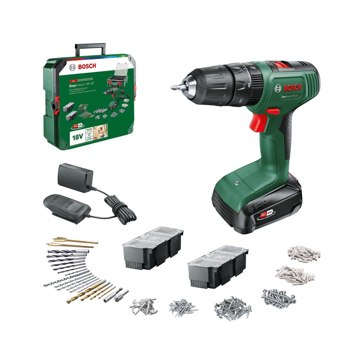 Bosch Easy Impact 18v-40 + Systembox Cordless Drill/driver With Two Gears - Schraubbohrmaschinen