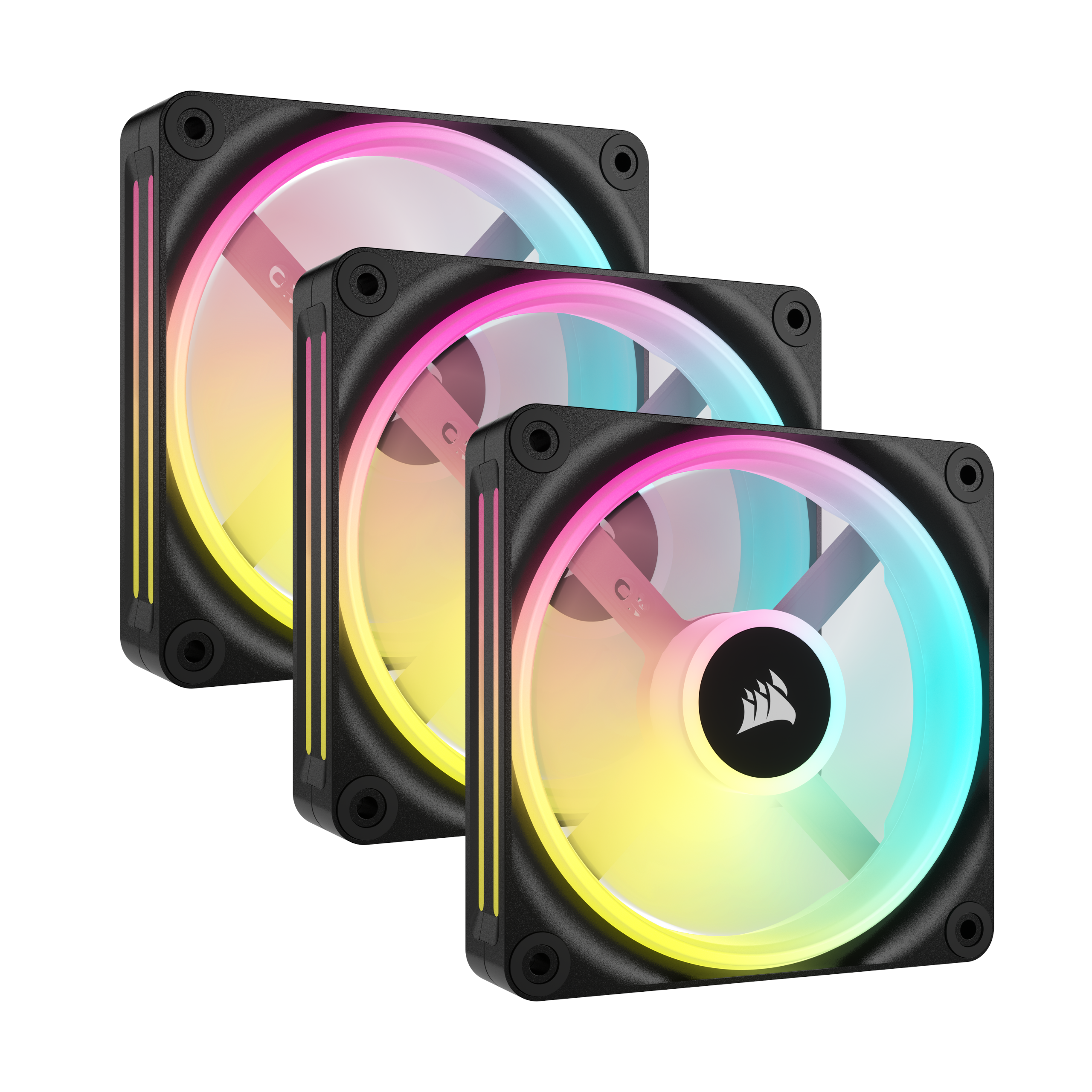 Corsair Icue Link Qx120 Rgb Starter Kit - Black - Gehaeuseluefter