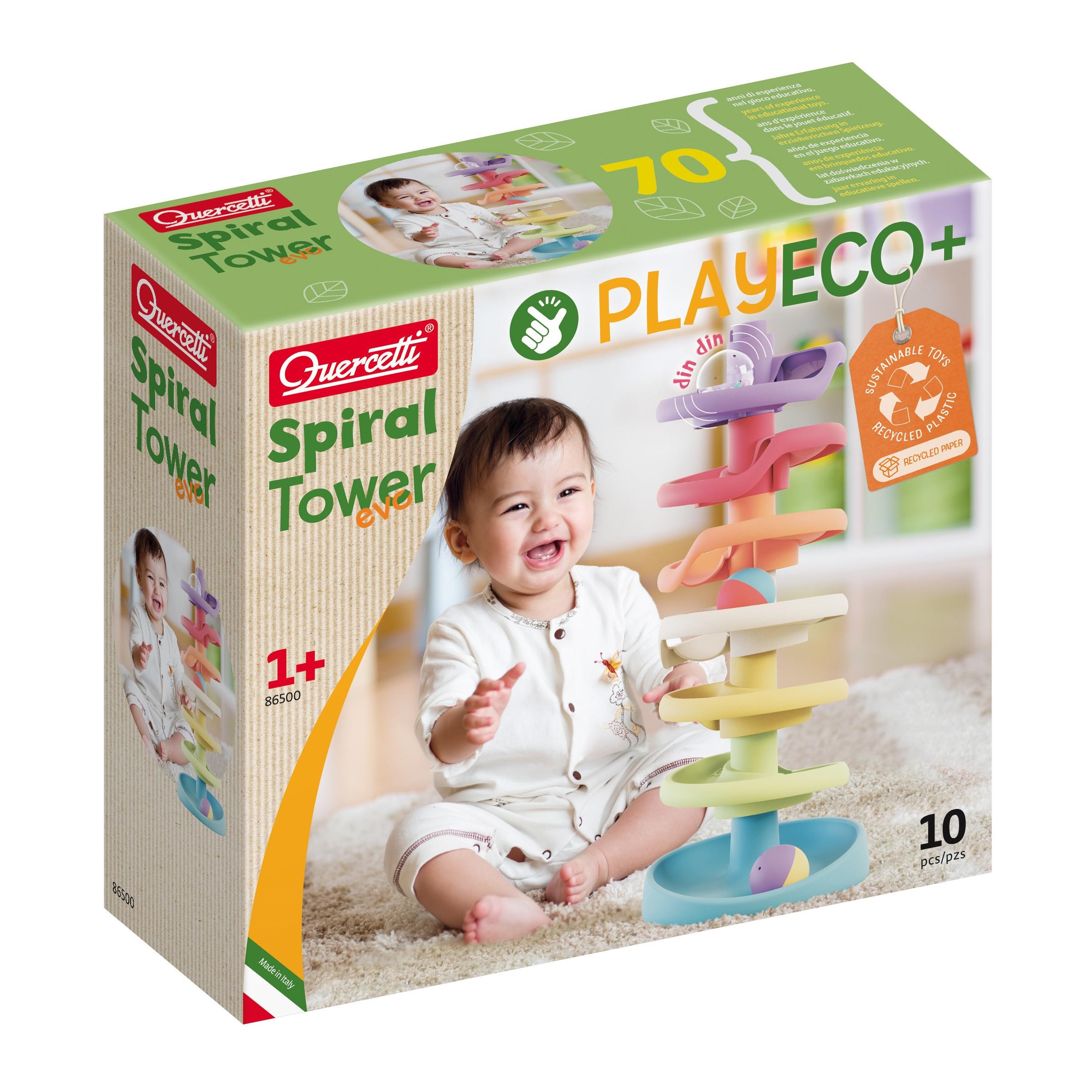 Quercetti Play Eco Ball Tower 10 Pcs. - Baby Spielzeug Qu-86500
