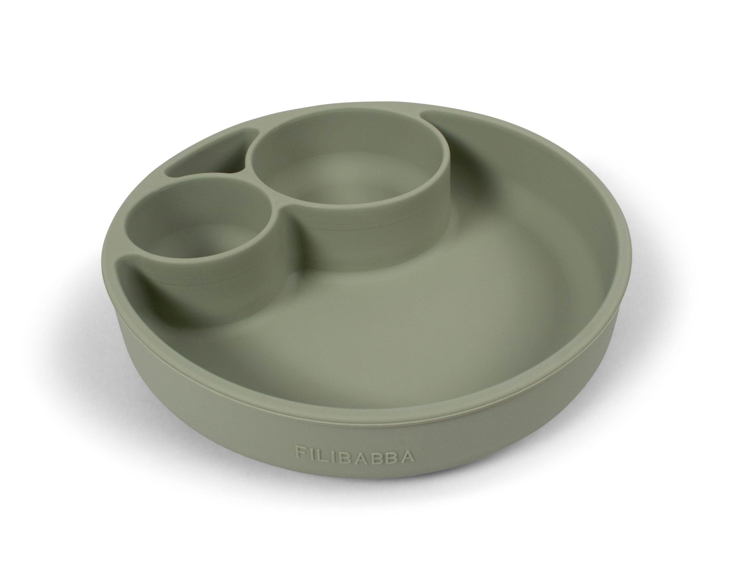 Filibabba Silicone Divided Plate - Green - Babypflege Fi-02276