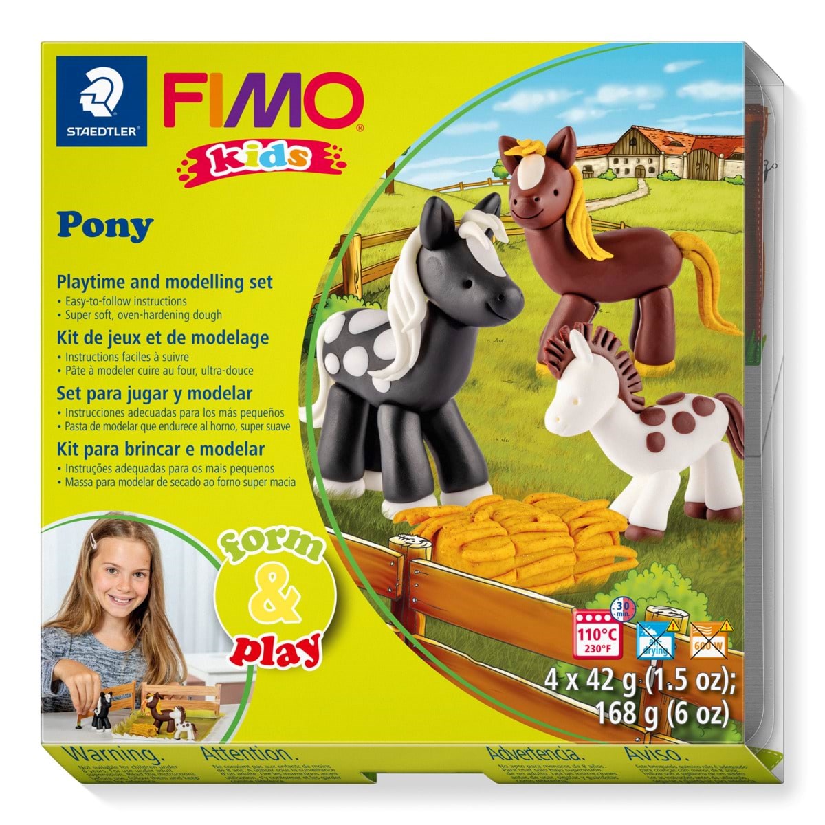 Staedtler Set Mod. Clay Fimo Kids F&P Pony - Hobby Zubehoer 8034 08 LZ