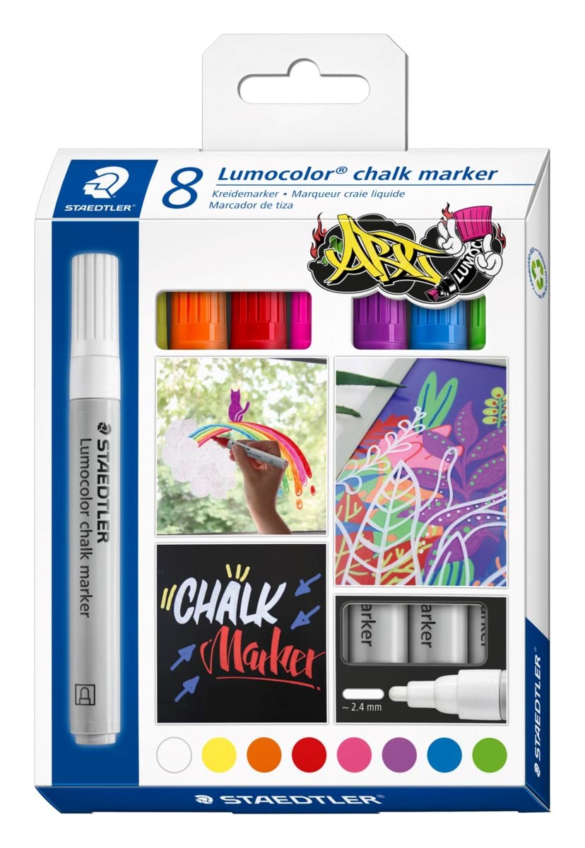 Staedtler Chalk Marker Lumocolor 2.4mm 8pcs - Utensilien Zum Schreiben Und Zeichnen