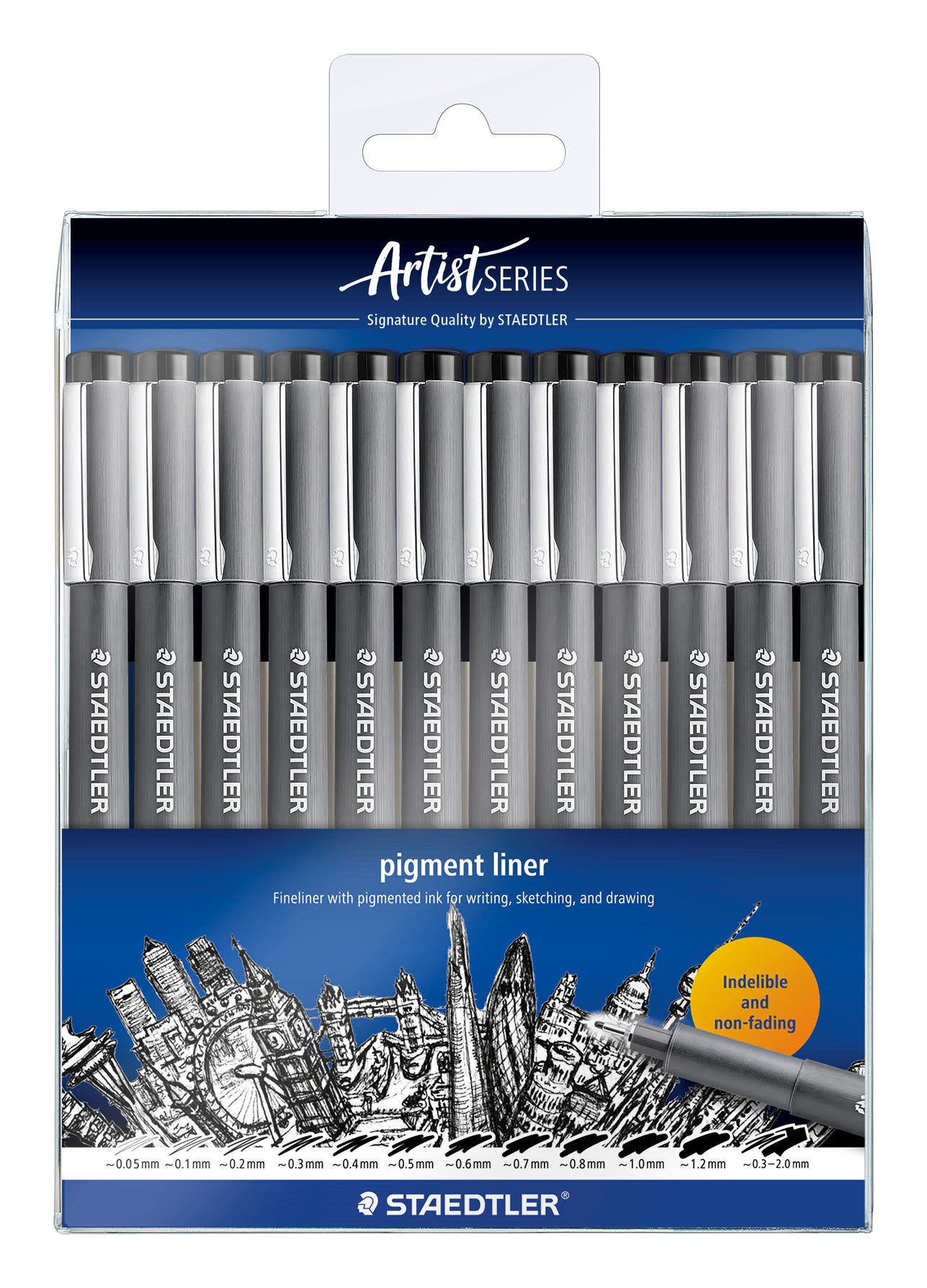 Staedtler Fineliner Pigment Liner Black 12pcs - Utensilien Zum Schreiben Und Zeichnen