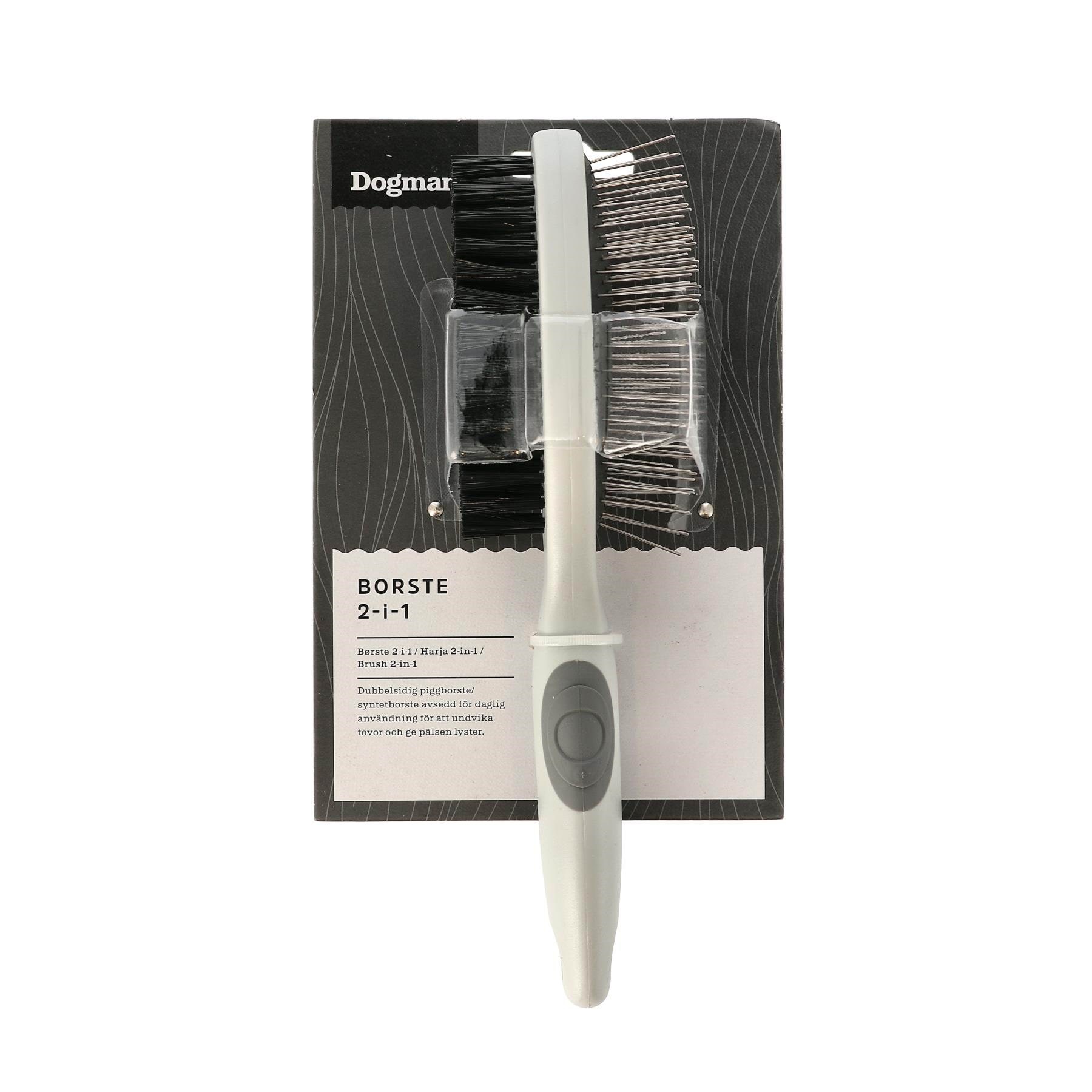Dogman Haustier Pflegebürste 2-in-1 22cm - Hunde 654603