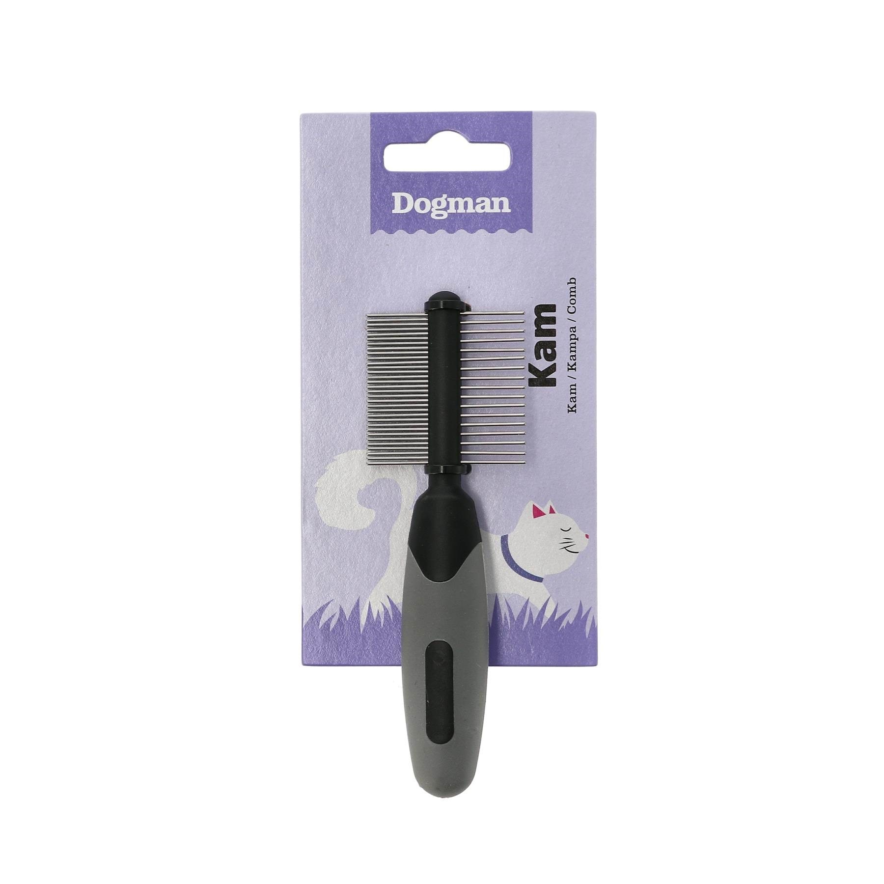 Dogman Doppelseitiger Kamm Mit Gummigriff 12cm - Katzen 717036