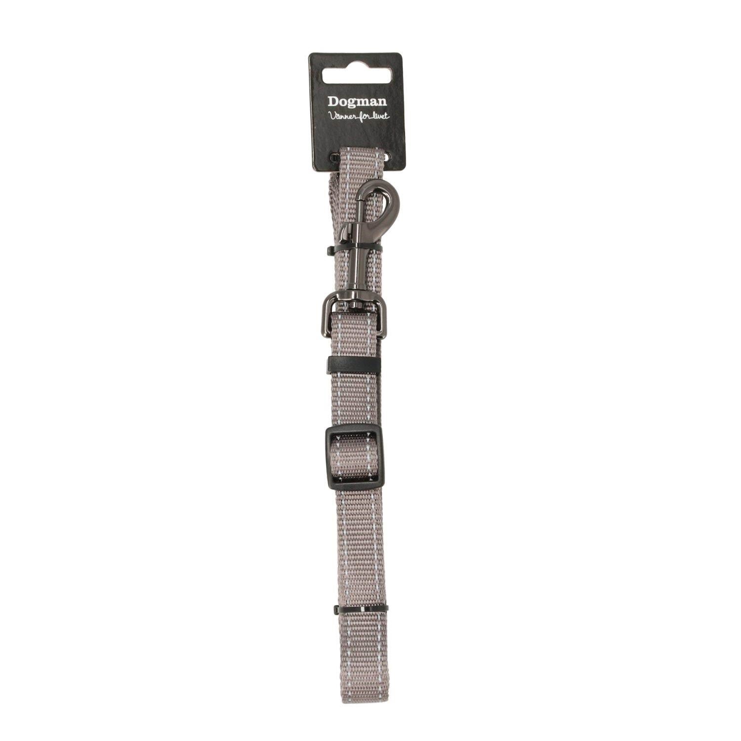 Dogman Iris Verstellbare Nylon Hundeleine Grau Groß 20mm 120-200cm 223022