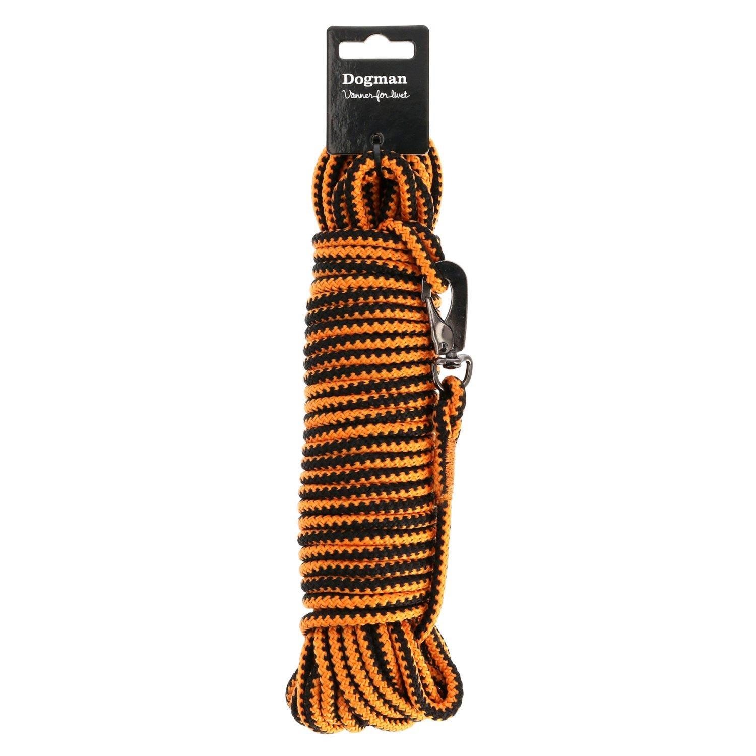 Dogman Iris Geflochtene Schleppleine Mit Karabinerbefestigung Orange 6,5mm 15m - Hunde 224006