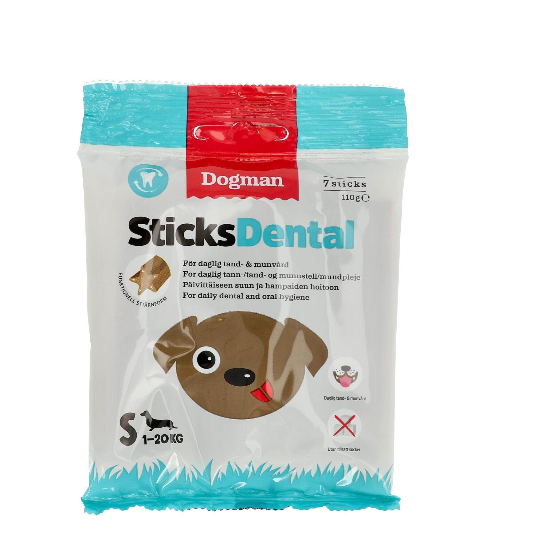 Dogman Sticks Dental Small Dogs 1-20kg (1-pack / 7 Sticks / 110 Gram) - Hunde