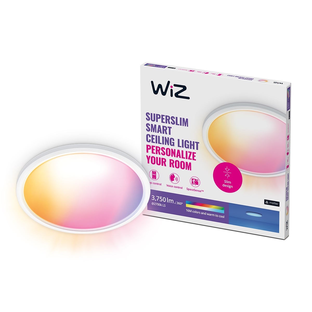 Wiz Superslim Deckenleuchte - 32 W - Rgb - Weiß - Smart Home 929003301101