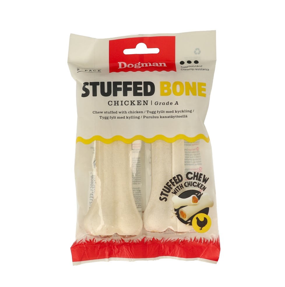 Dogman Mit Huhn Gefüllte Rinderhaut-kauknochen 12.5cm (2er-pack) - Hunde 315080