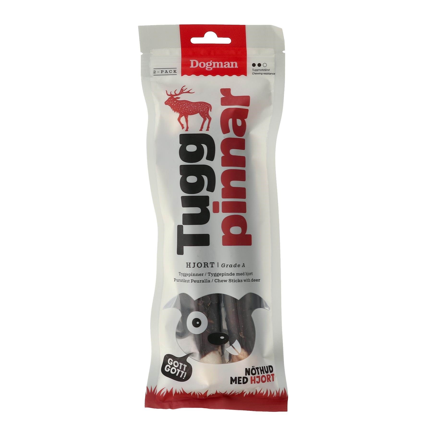 Dogman Hundeleckerlis Kaustangen Hirsch 20cm 120g (2-pack) 310444