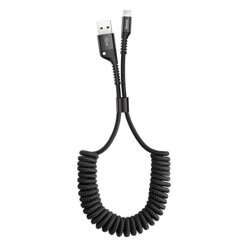 Baseus Spring-loaded Cable Lightning 1m 2A (Black) - Usb Kabel Schwarz Calsr-01