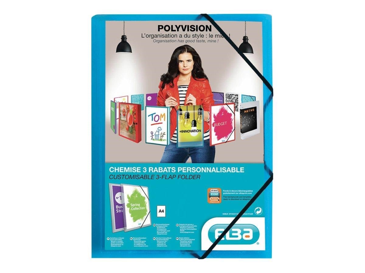 Oxford Elba Polyvision - 3-flap Folder - For A4 - Transparent Cobalt Blue - Mappenund Clipboards 100201152