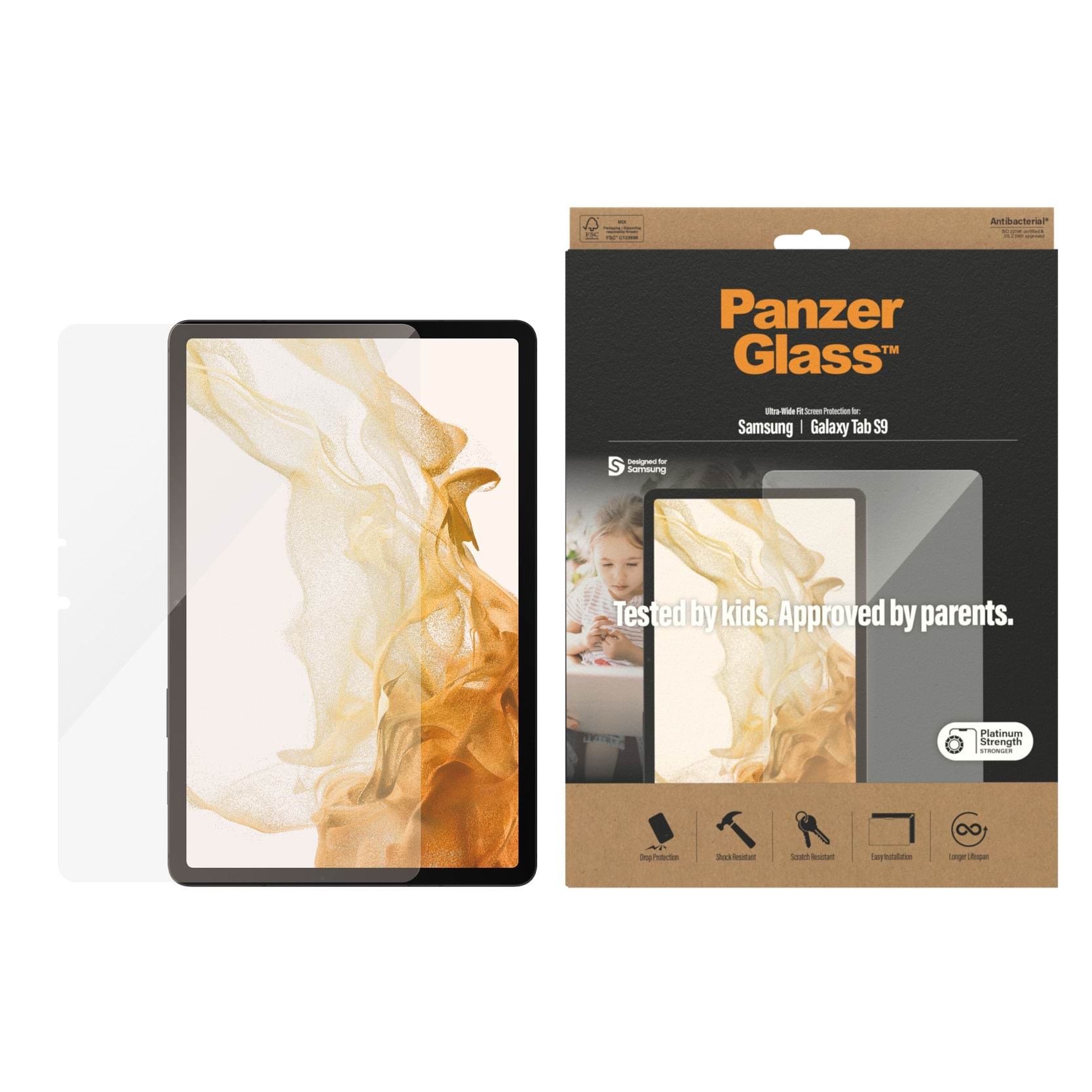 Panzerglass Screen Protector Samsung Galaxy Tab S9 FE | S9 | Ultra-wide Fit - Tablets Anderes Zubehoer Panzer7332