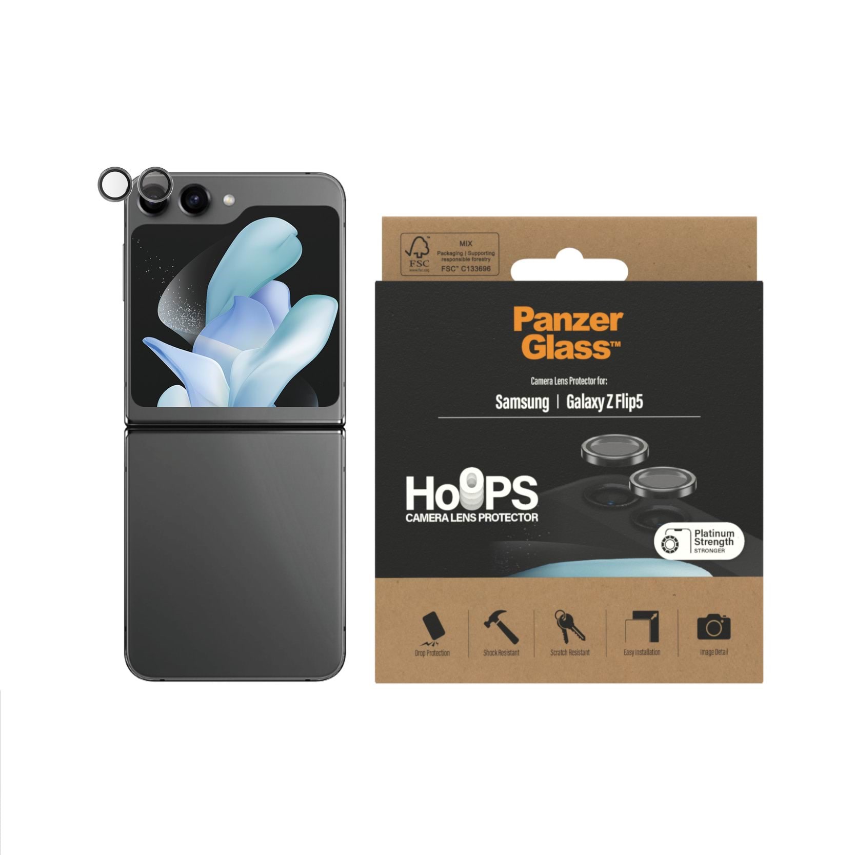 Panzerglass Hoops Camera Lens Protector Galaxy Z Flip 5 | Black - Handys Schutzfolie