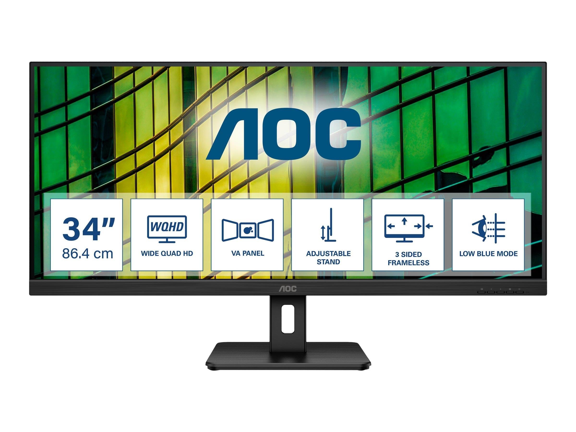 34" Aoc U34e2m - 3440x1440 (Uwqhd) - 100hz - VA - Bildschirm Black