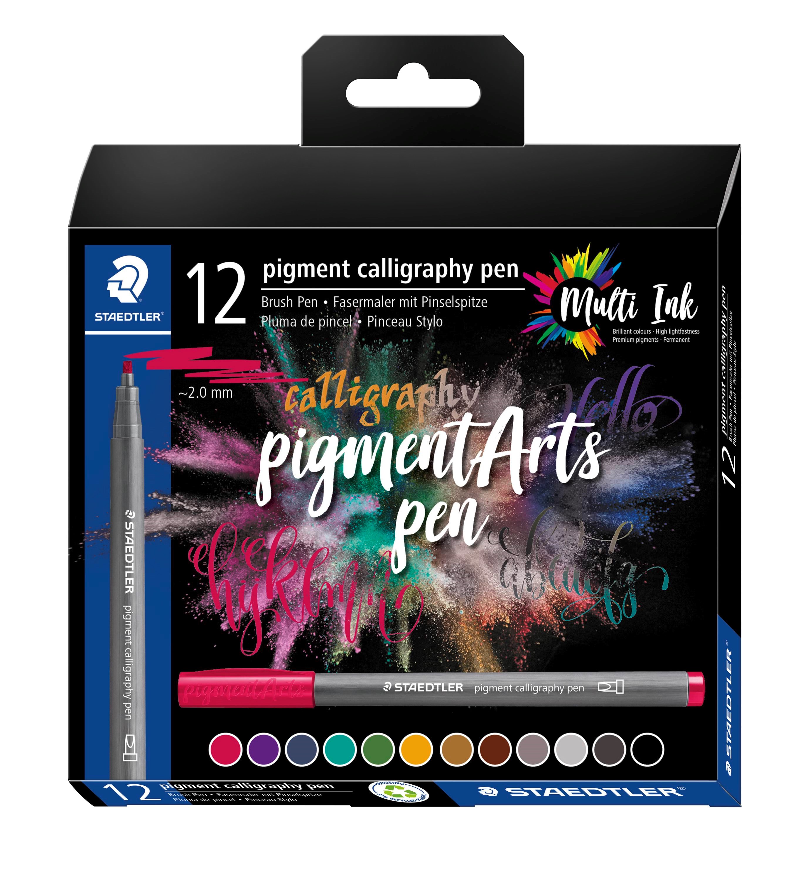 Staedtler Pigment Calligraphy 375 "Calligraphy Set" 12 Pcs. Cardboard Box - Utensilien Zum Schreiben Und Zeichnen 375 C12