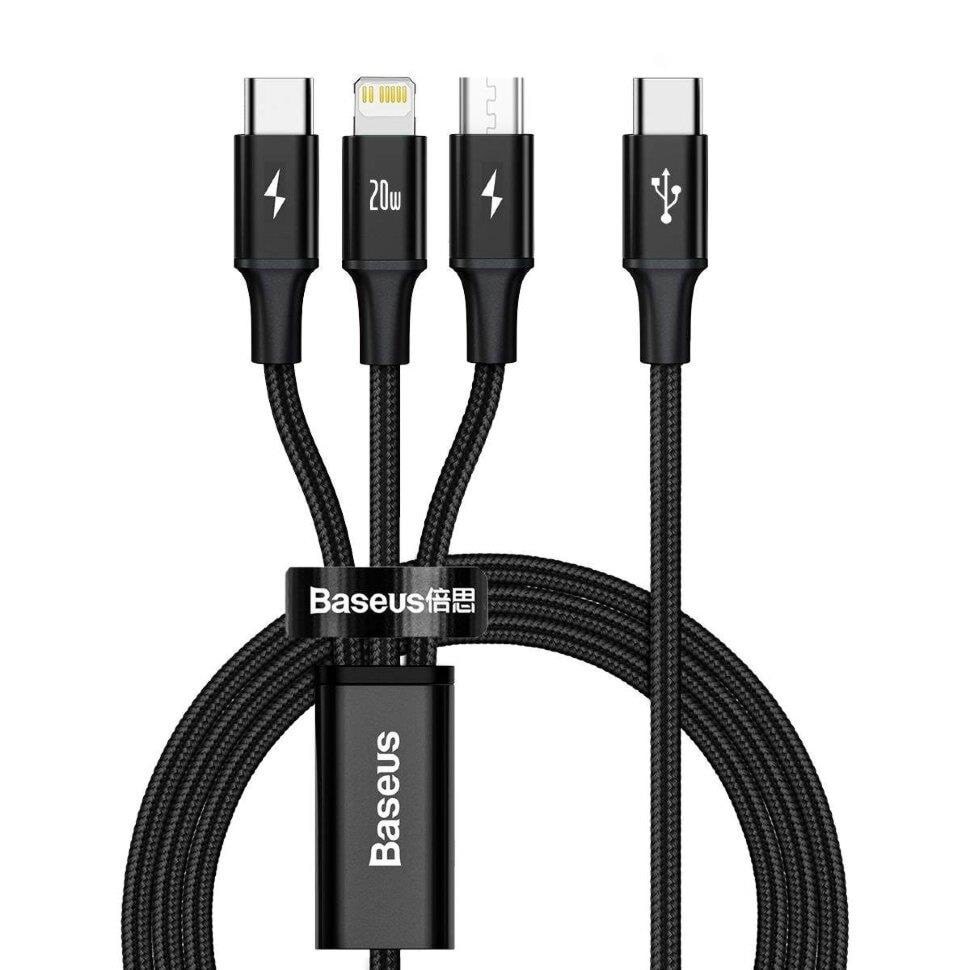 Baseus Rapid 3-in-1 Usb Cable - Usb Kabel Schwarz Camlt-sc01