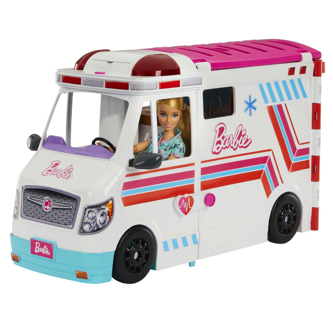 Barbie Emergency Vehicle Transforming Ambulance And Care Clinic With 20+ Pieces - Puppen Zubehoer Hkt79
