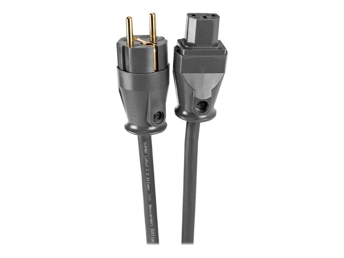 Supra Lorad 2.5 Spc Cs-eu Silver-plated Shielded Power Cable 1.5 m - Stromkabel Intern Schwarz 3004100719